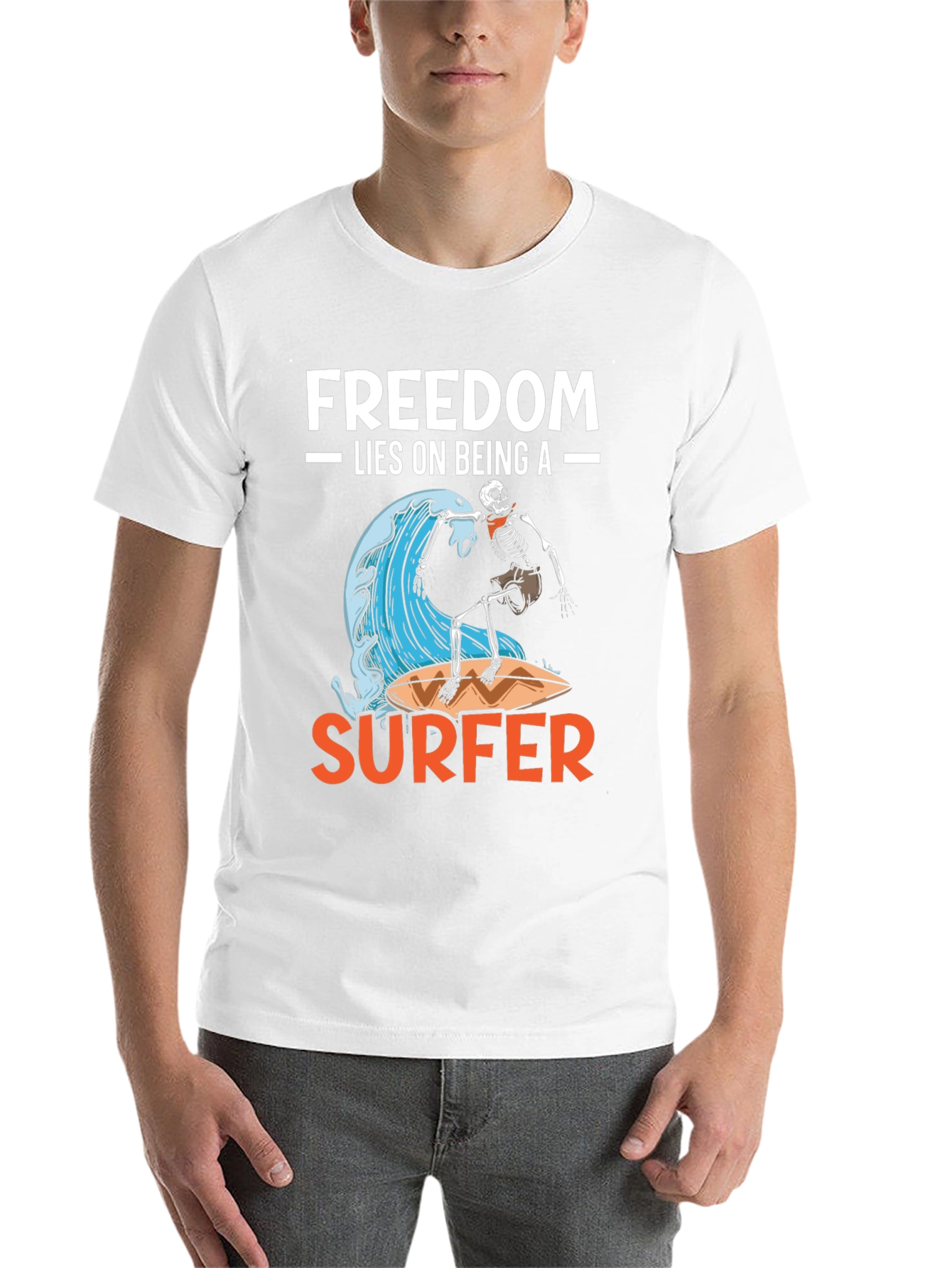 Black Freedom Surfer Graphic Tee - Ride the Wave! view 14