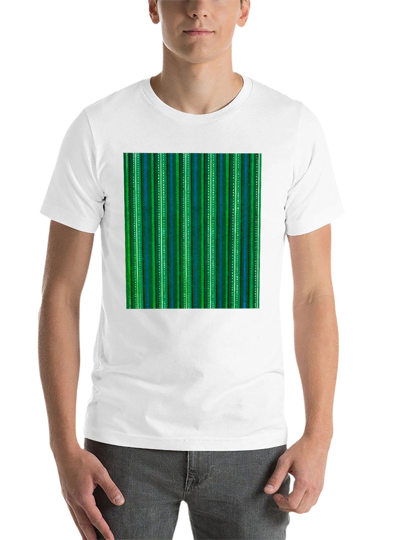 Black Striped Pattern T-Shirt view 14