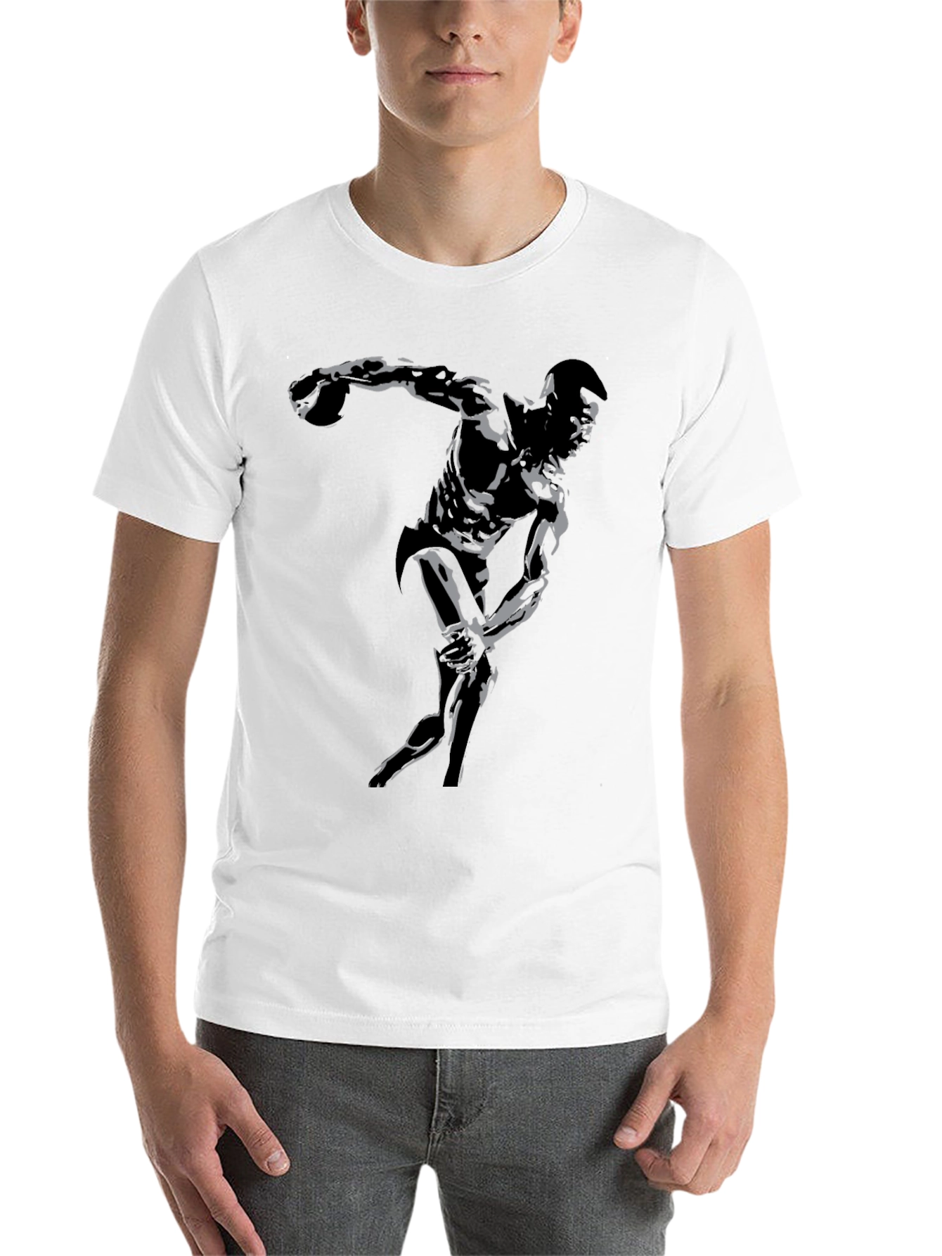 Black Athlete Graphic Tee - Black Cotton view 14