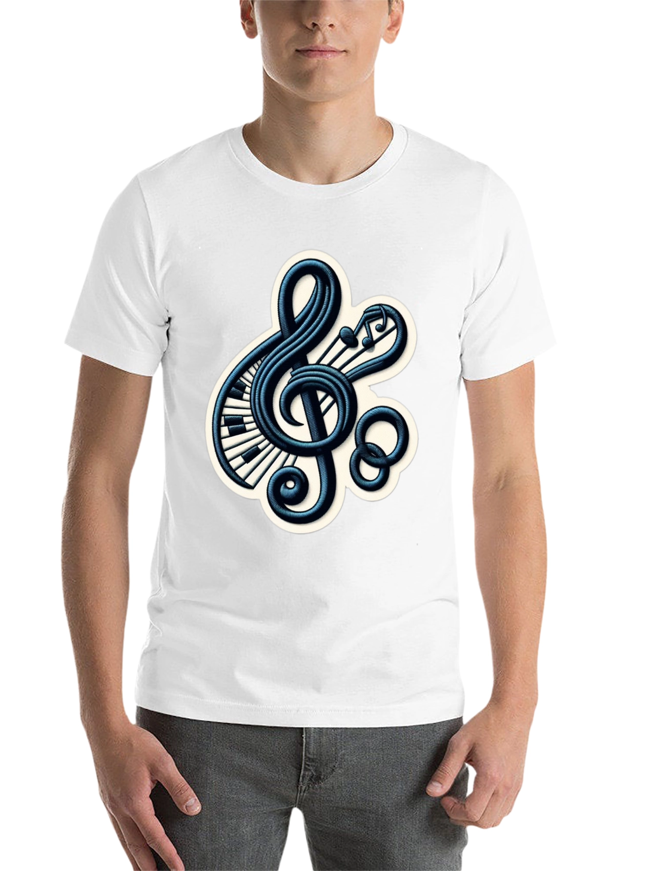 Black Musical Treble Clef Graphic Tee view 14