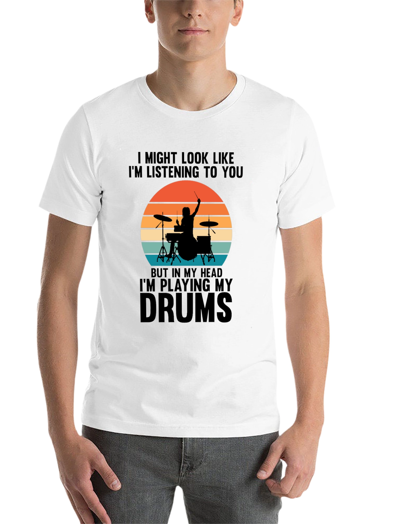 Black Drummer Graphic Tee - "I'm Playing My Drums" view 14