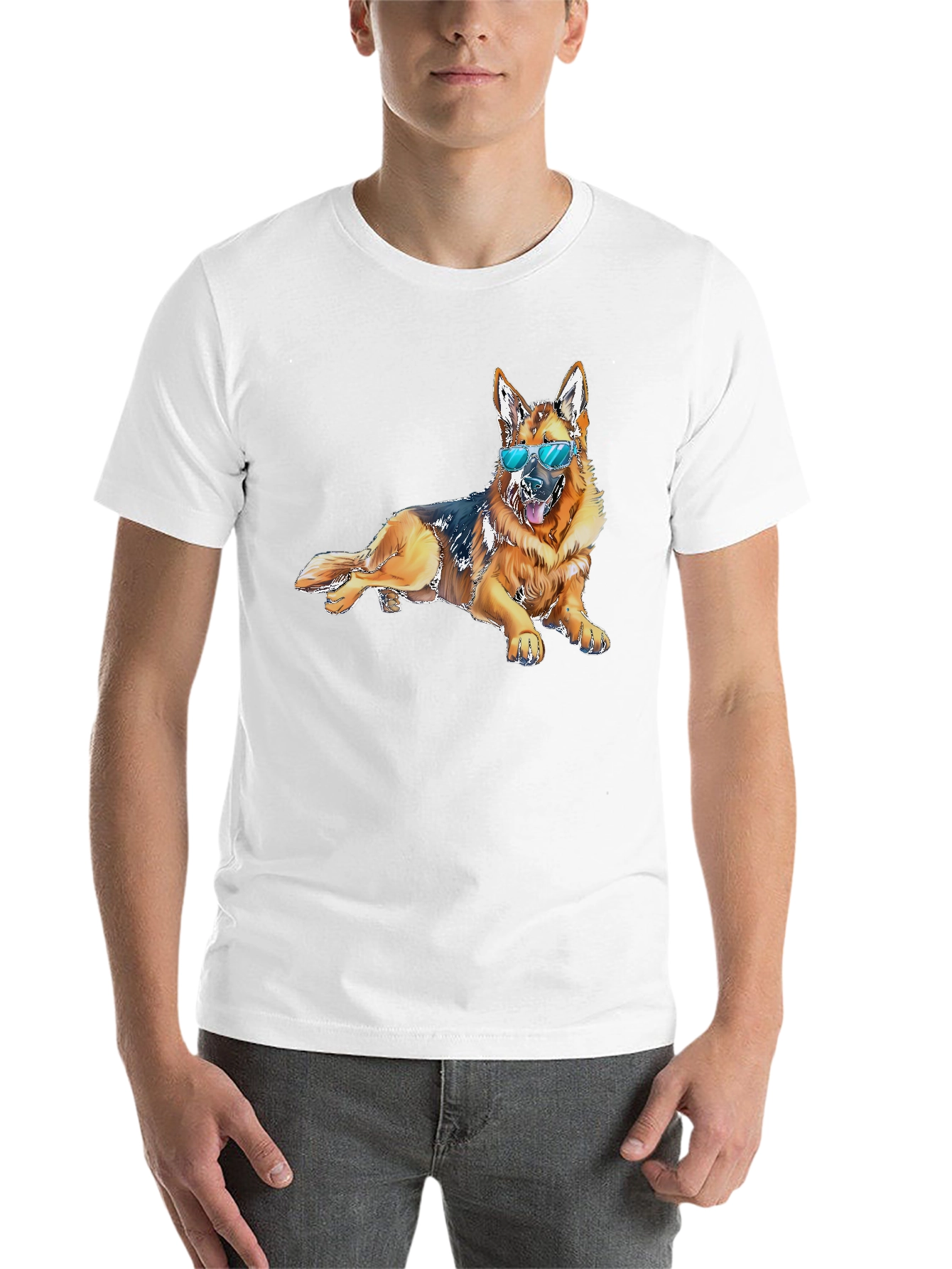 Black Cool Dog T-Shirt - Relaxed German Shepherd view 14