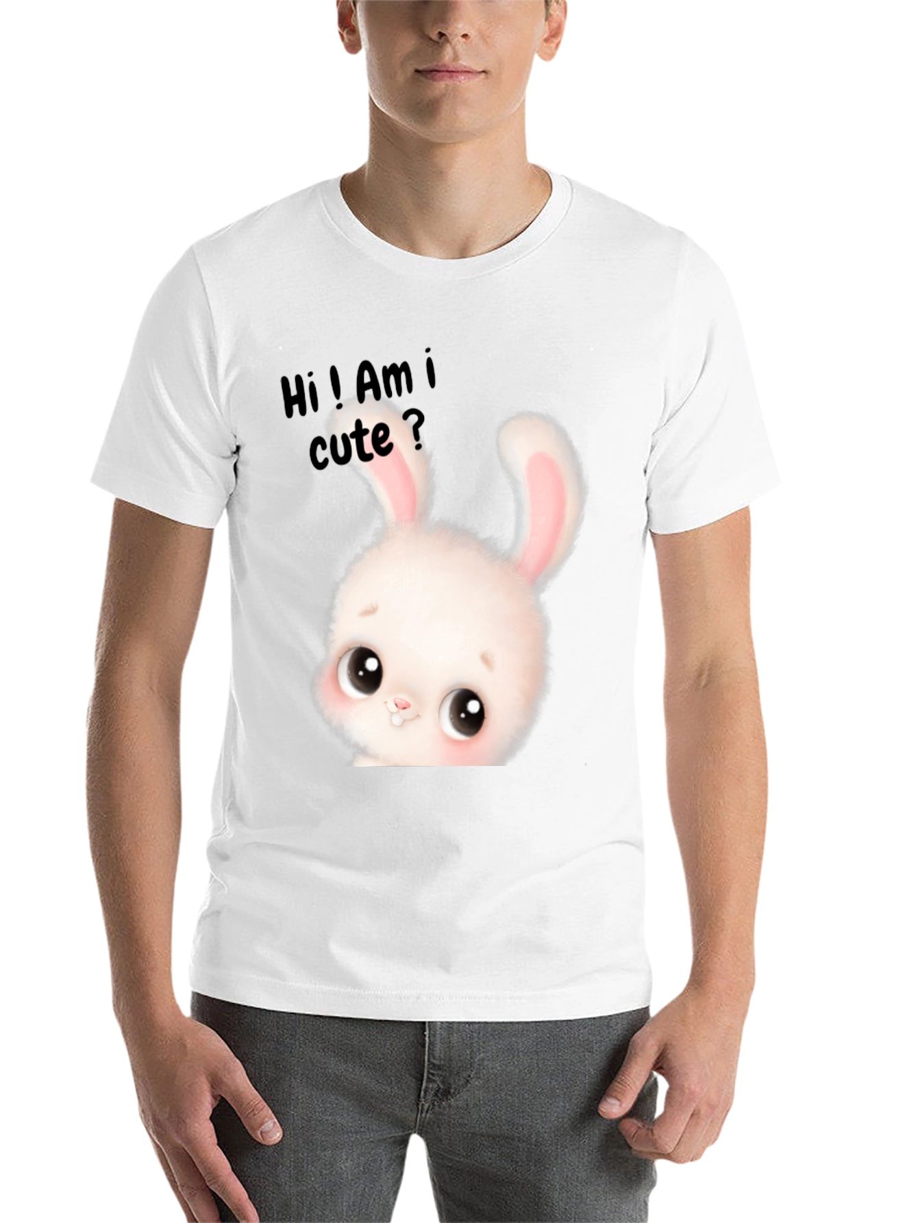 Black Cute Bunny Graphic T-Shirt - Adorable Unisex Tee view 14