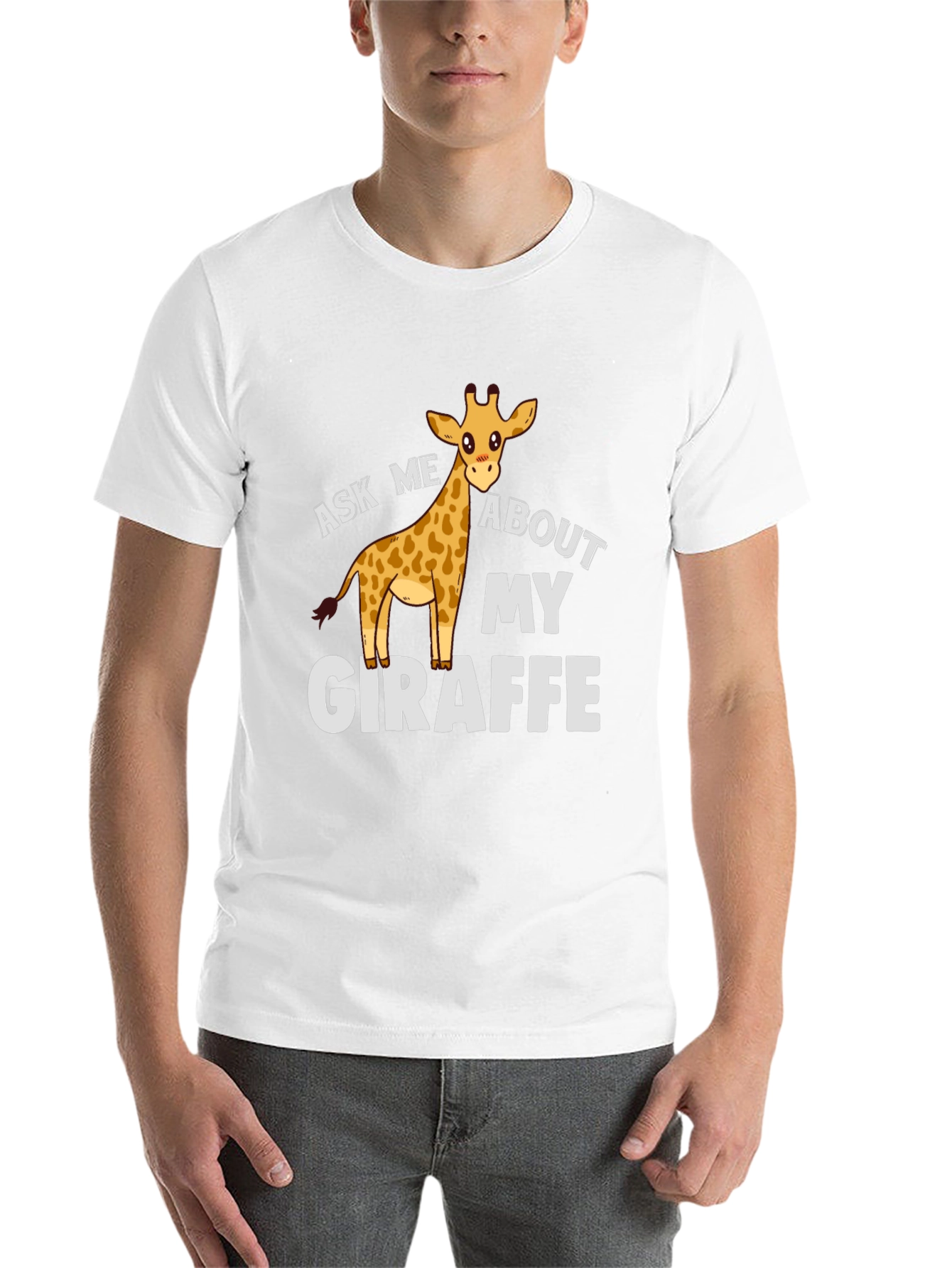 Black Ask Me About My Giraffe T-Shirt view 14