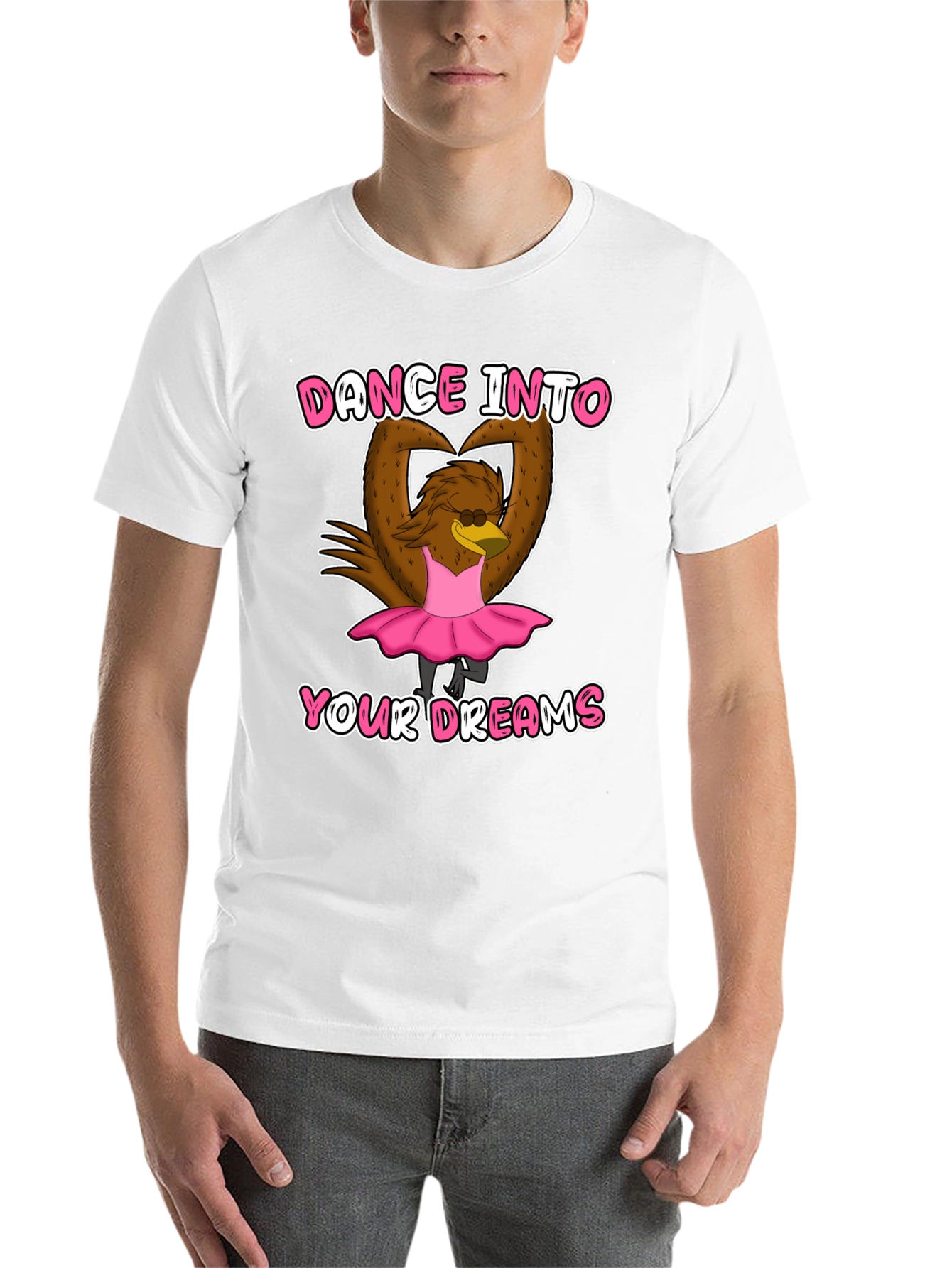 Black Dance Dreams T-Shirt: Ballerina Cartoon Bird Tee view 14