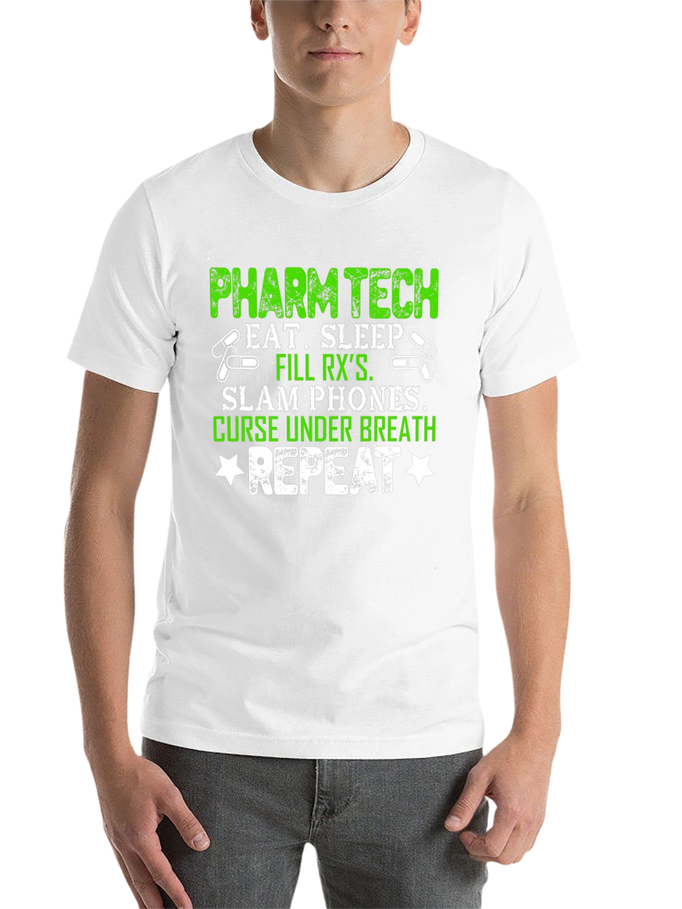 Black Pharm Tech Eat Sleep T-Shirt view 14