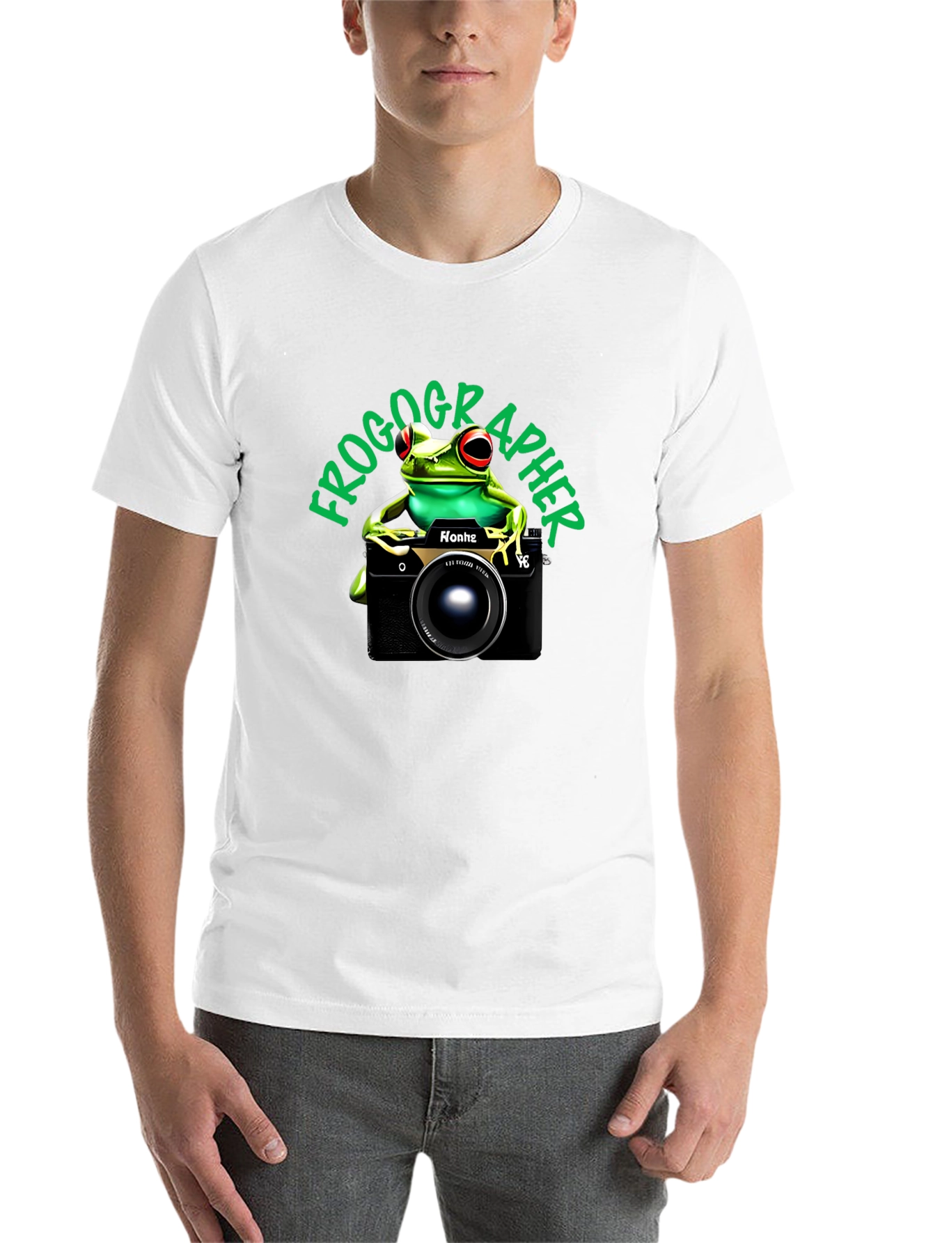 Black Frogographer T-Shirt: Cute Frog Camera Graphic Tee view 14