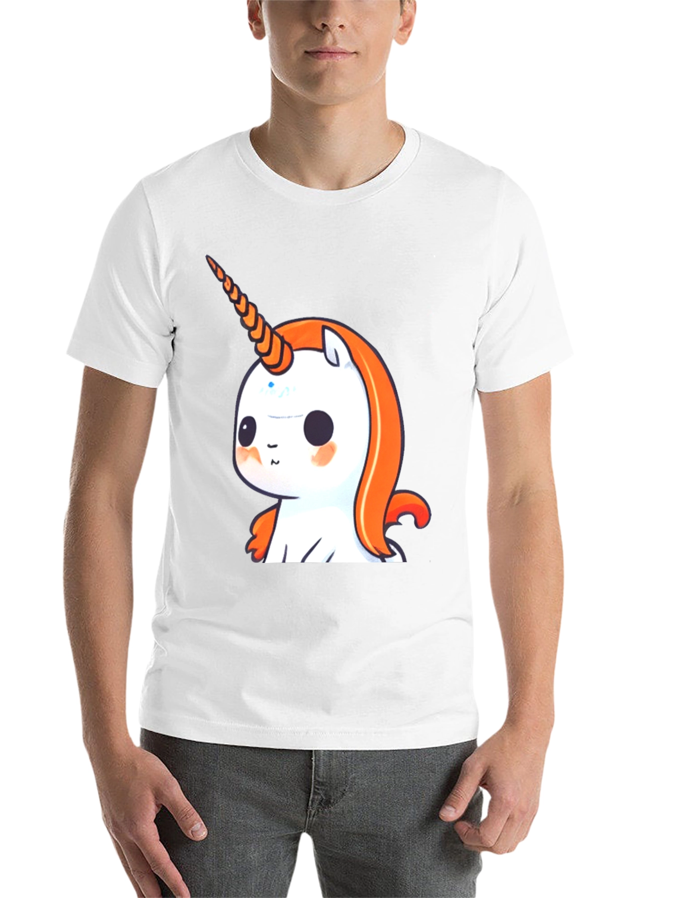 Black Cute Unicorn Graphic Tee - Black Casual T-Shirt view 14