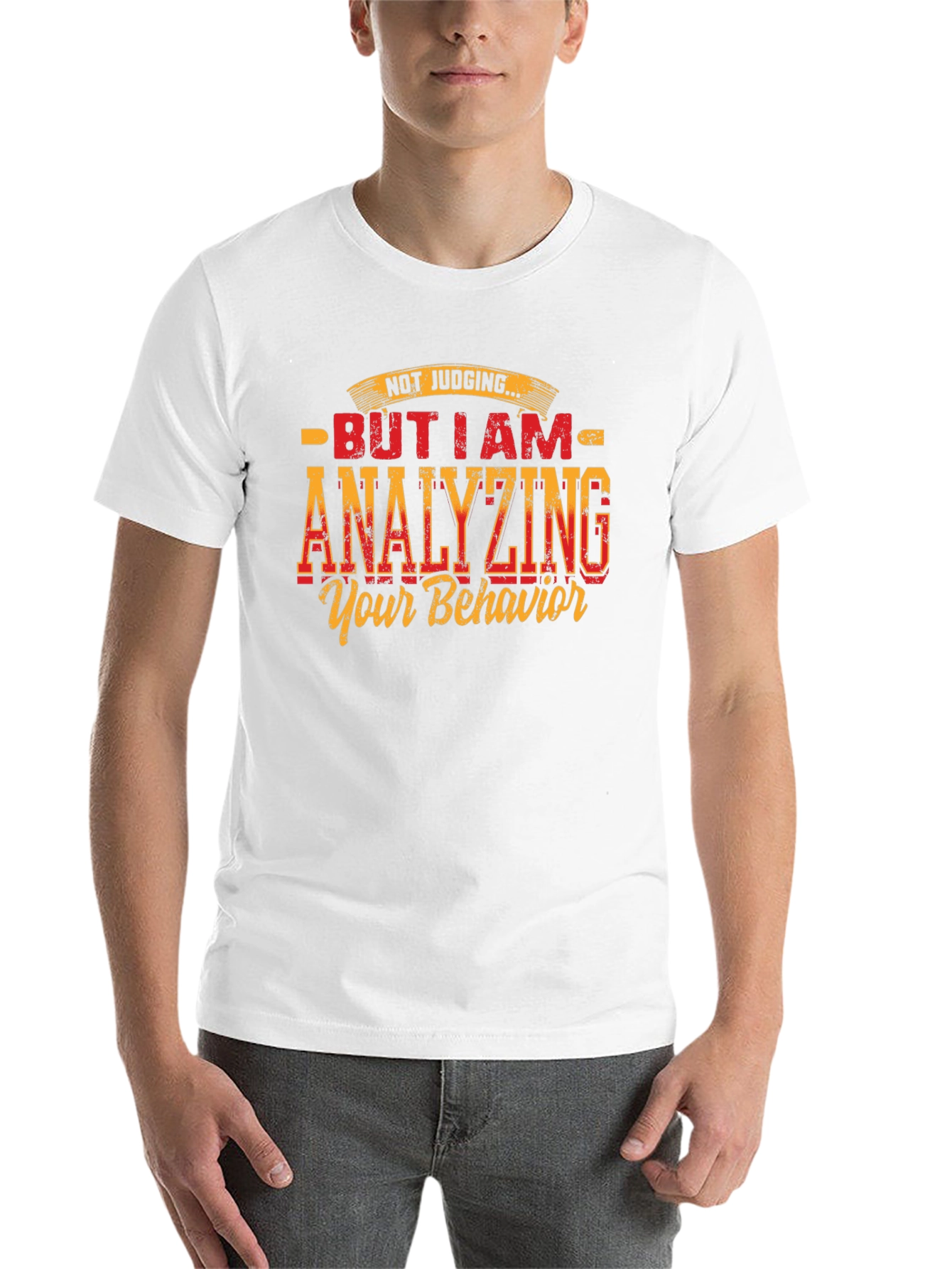 Black Analyzing Behavior Graphic Tee - Humorous Design view 14