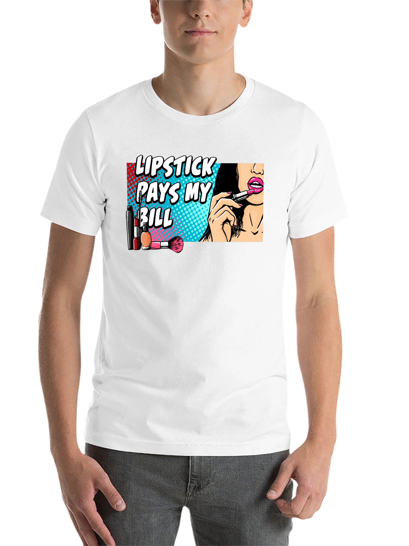 Black Lipstick Pays My Bill Black Graphic T-Shirt view 14