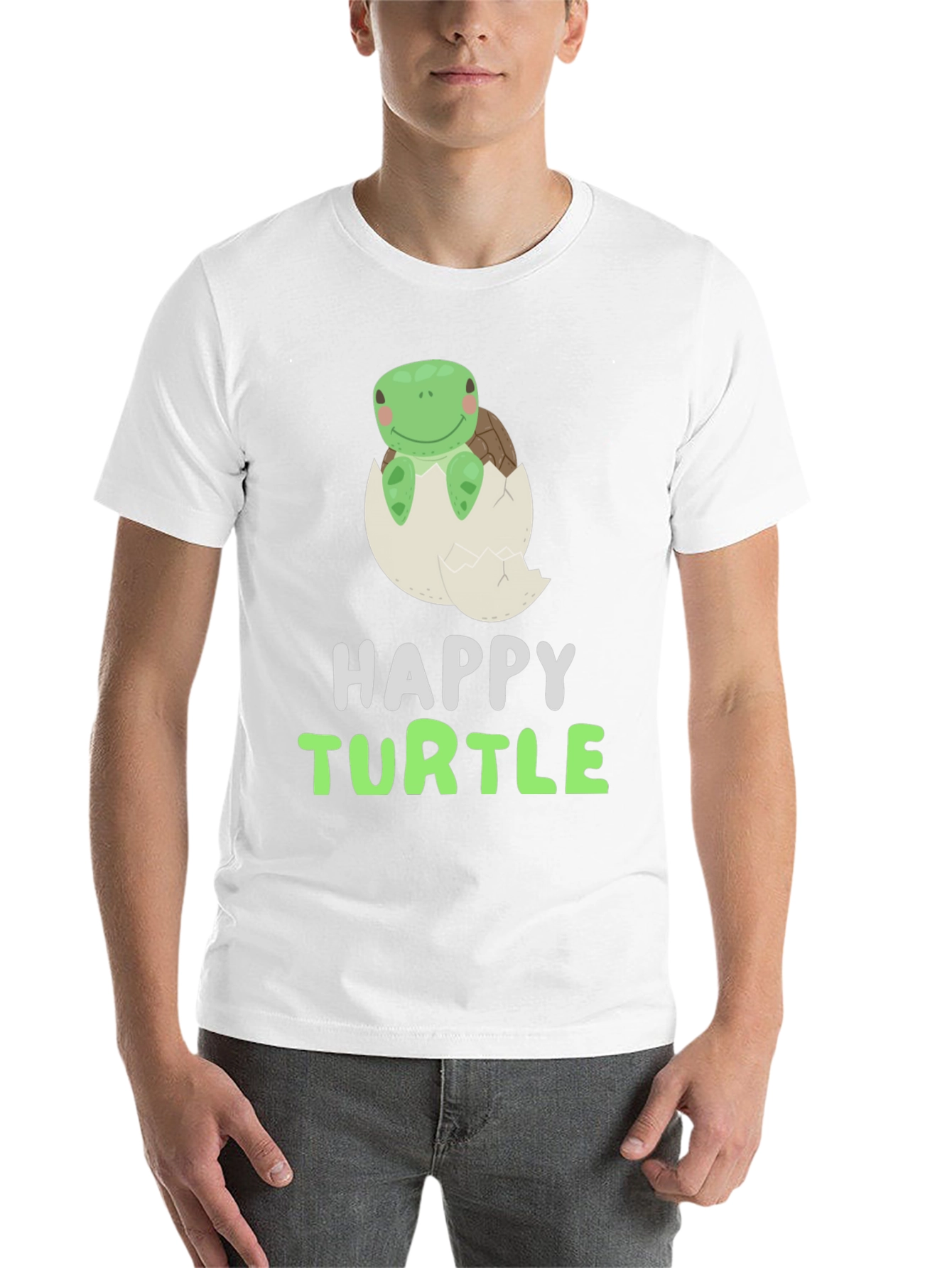 Black Happy Turtle Tee - Cute Animal Graphic T-Shirt view 14