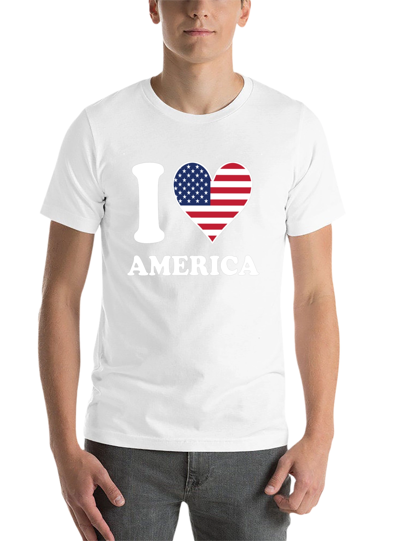 Black I Love America Patriotic T-Shirt view 14