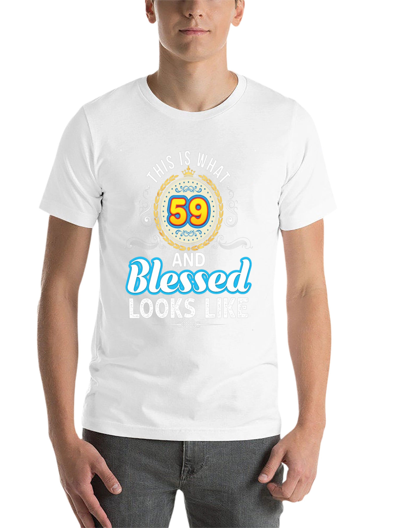 Black 59th Birthday Blessed T-Shirt view 14