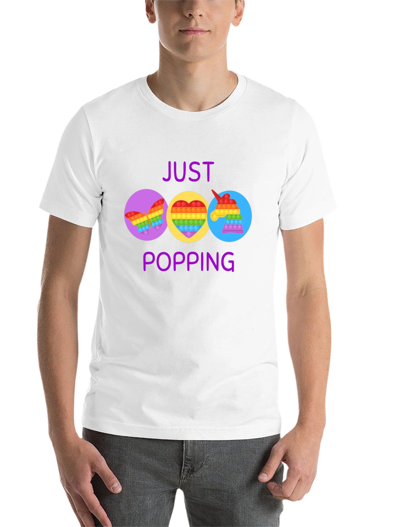 Black Just Popping Pop It Graphic T-Shirt view 14