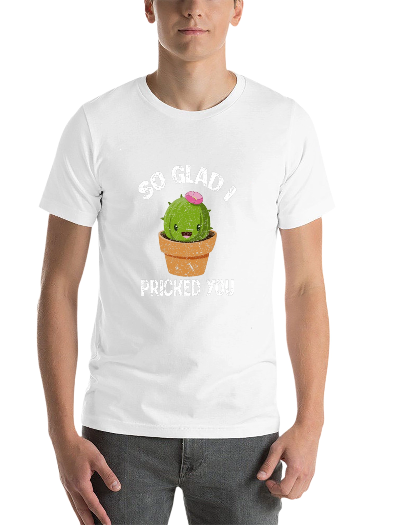 Black So Glad I Pricked You Funny Cactus T-Shirt view 14