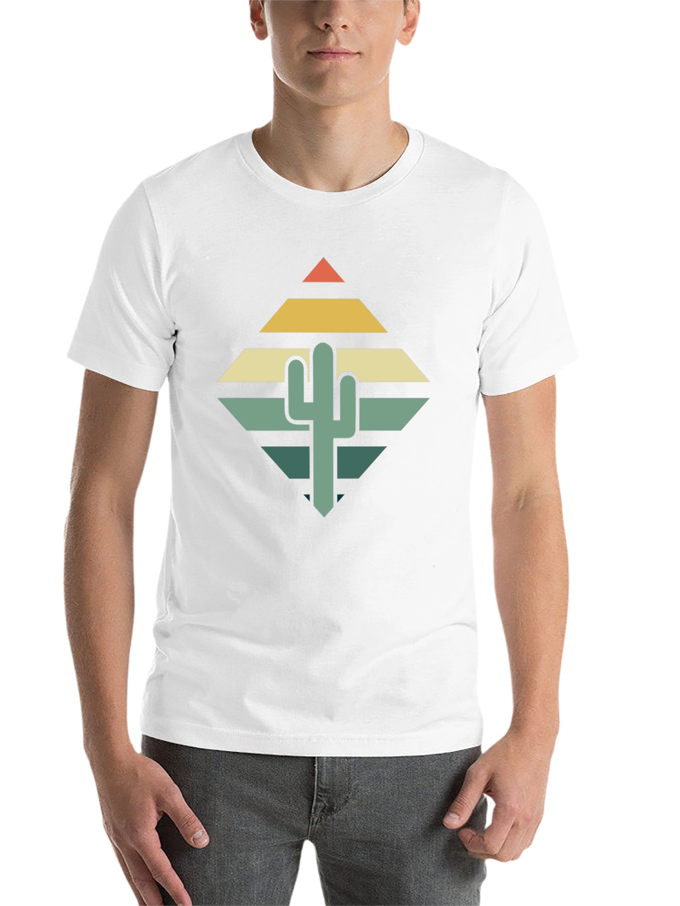 Black Retro Cactus Graphic Tee - Desert Vibes T-Shirt view 14