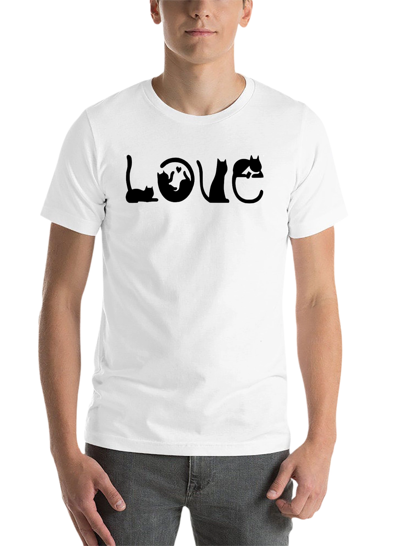 Black Cat LOVE T-Shirt - Stylish Graphic Tee view 14