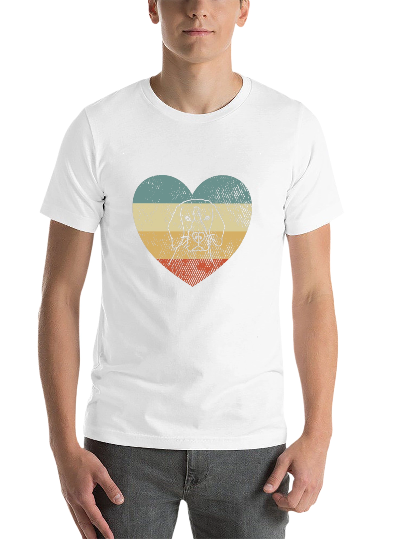 Dog Heart T-Shirt - Retro Style Graphic Tee - 14