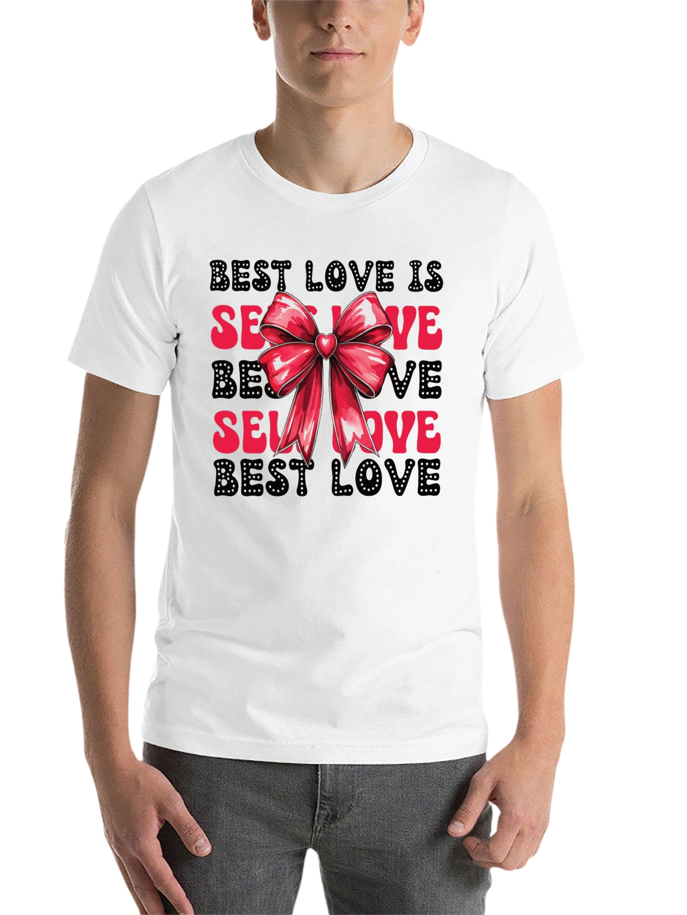 Black Self Love T-Shirt with Bow - Black view 14