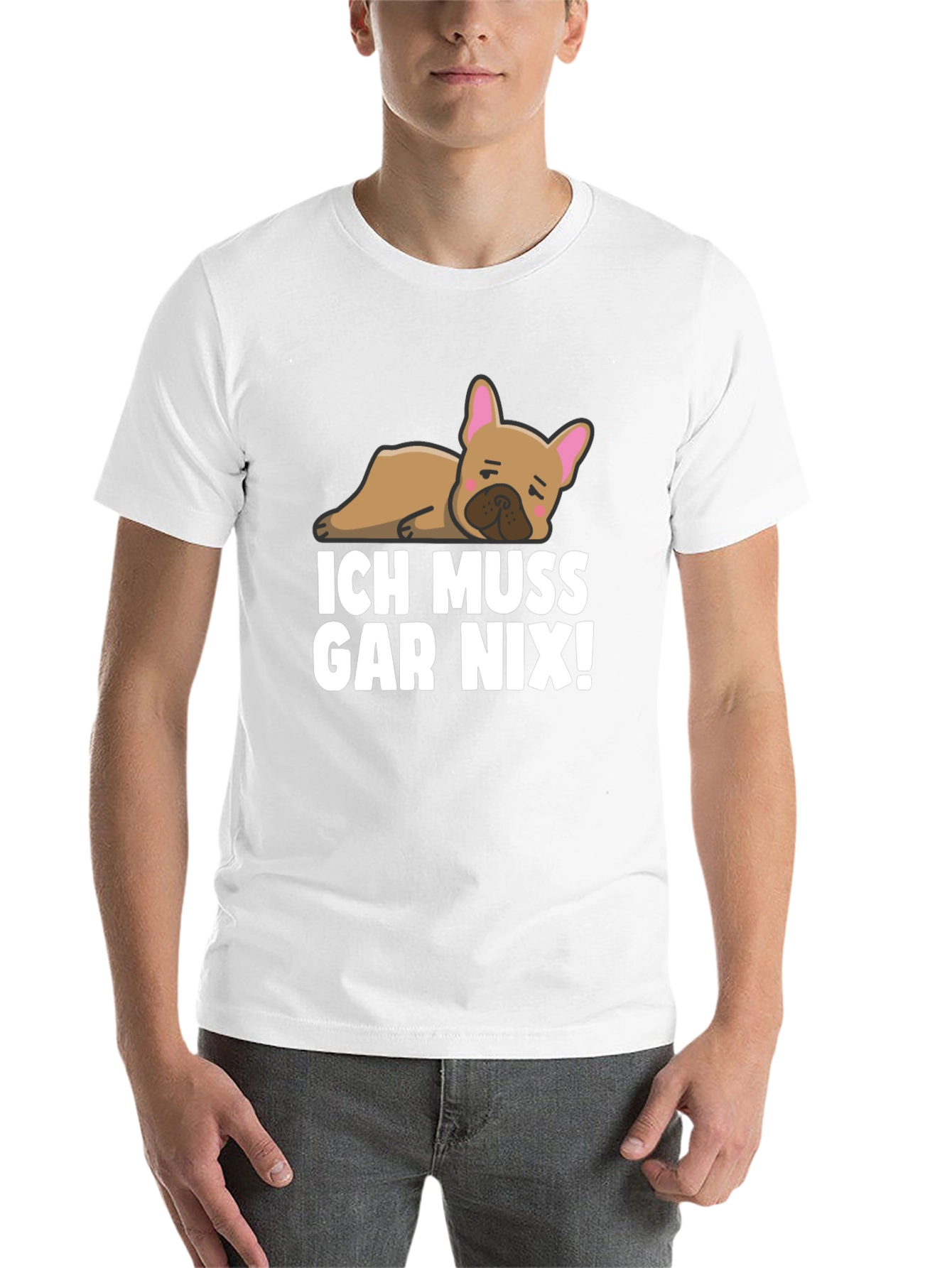 Black Ich Muss Gar Nix! Bulldog T-Shirt view 14