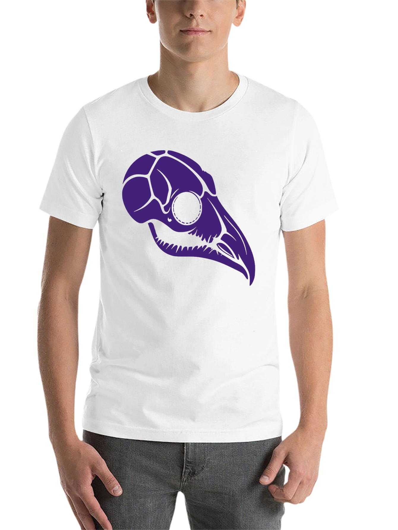 Black Raven Skull Graphic Tee - Black T-Shirt view 14