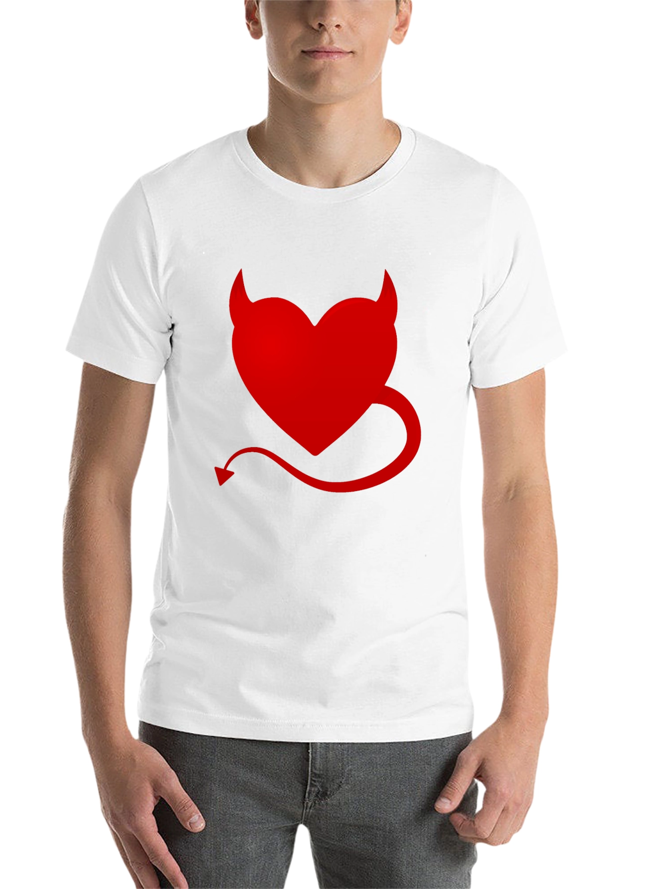 Black Devil Heart Graphic Tee - Men's Black T-Shirt view 14