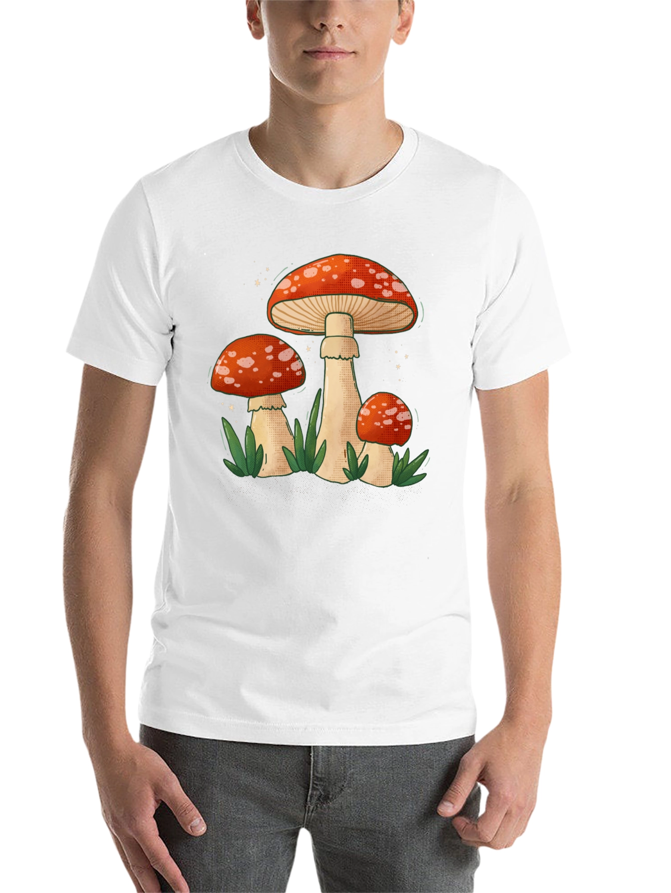 Black Mushroom Graphic Tee - Funky Nature Design view 14