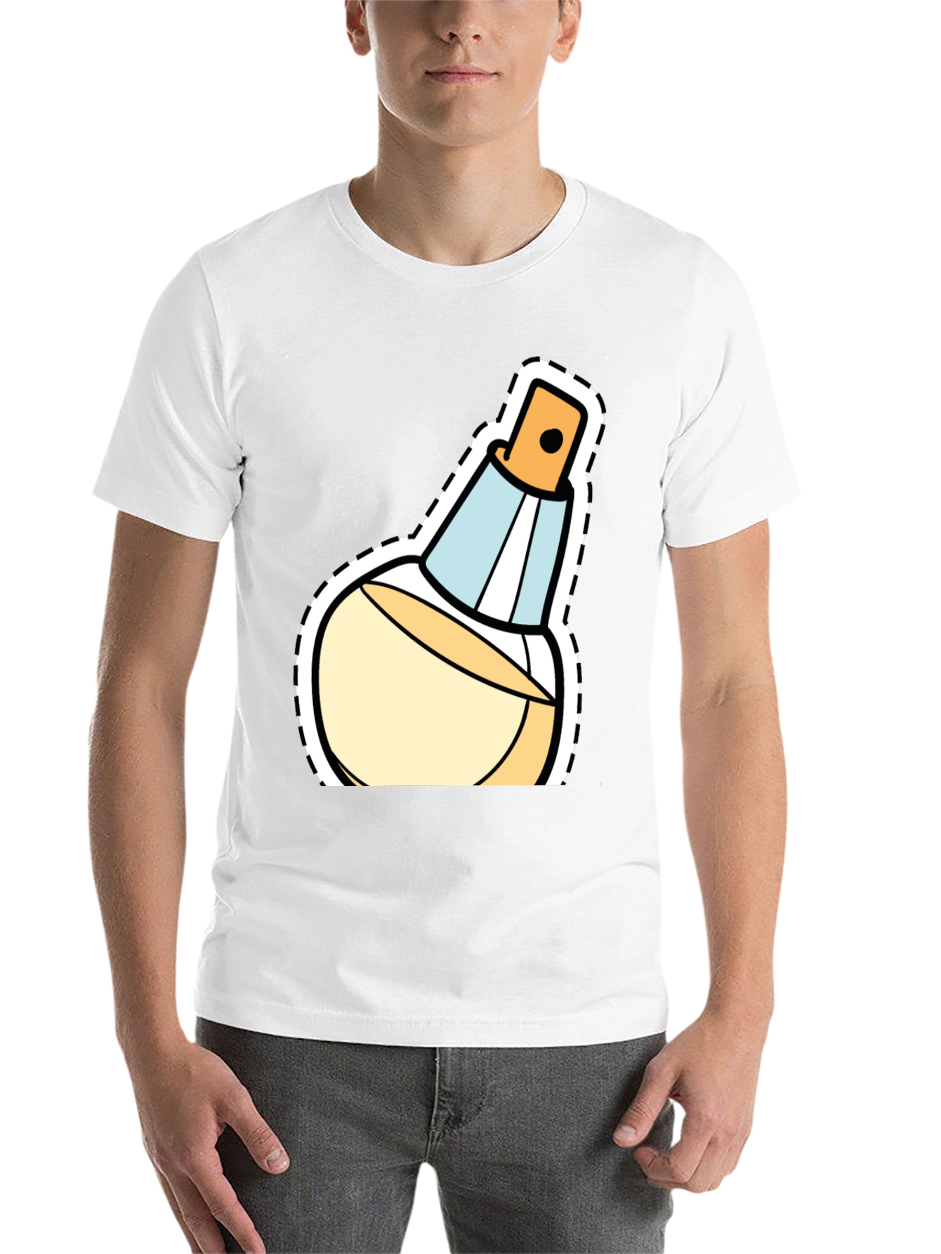 Black Stylish Perfume Bottle Graphic T-Shirt view 14