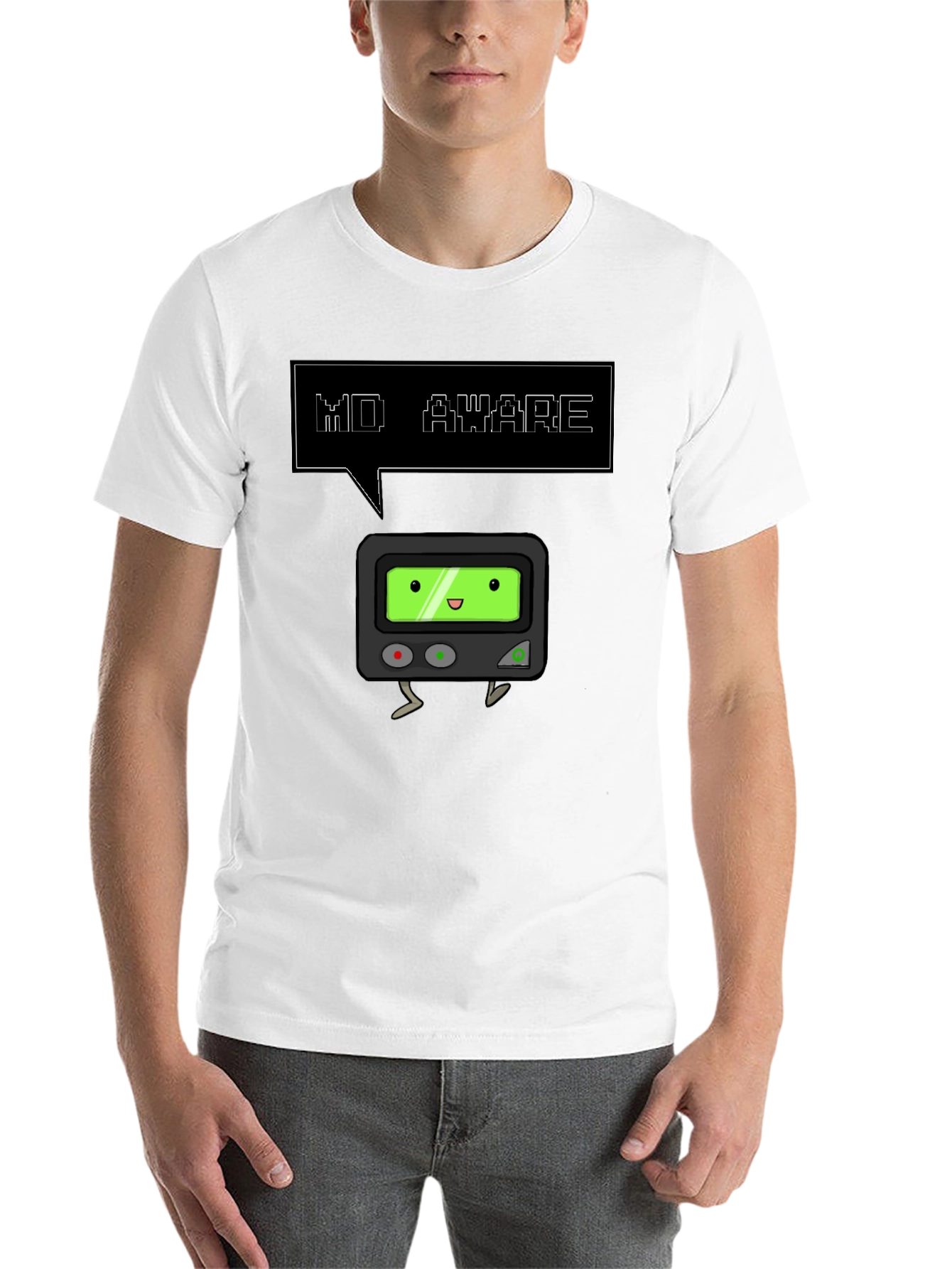 Black MD Aware Pager T-Shirt - Funny Medical Design view 14
