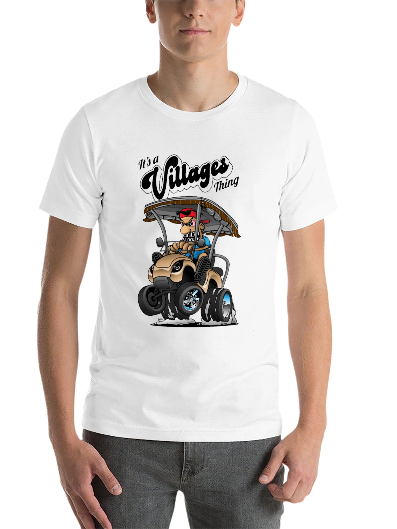 Black Villages Thing Graphic Tee - Black Cotton T-Shirt view 14