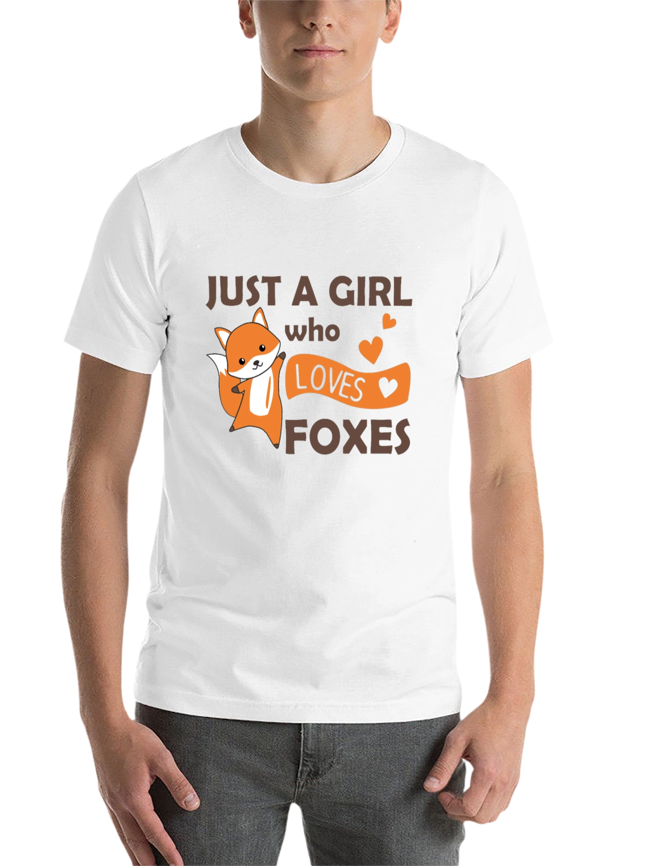 Black Cute Fox Girl Loves Foxes T-Shirt view 14