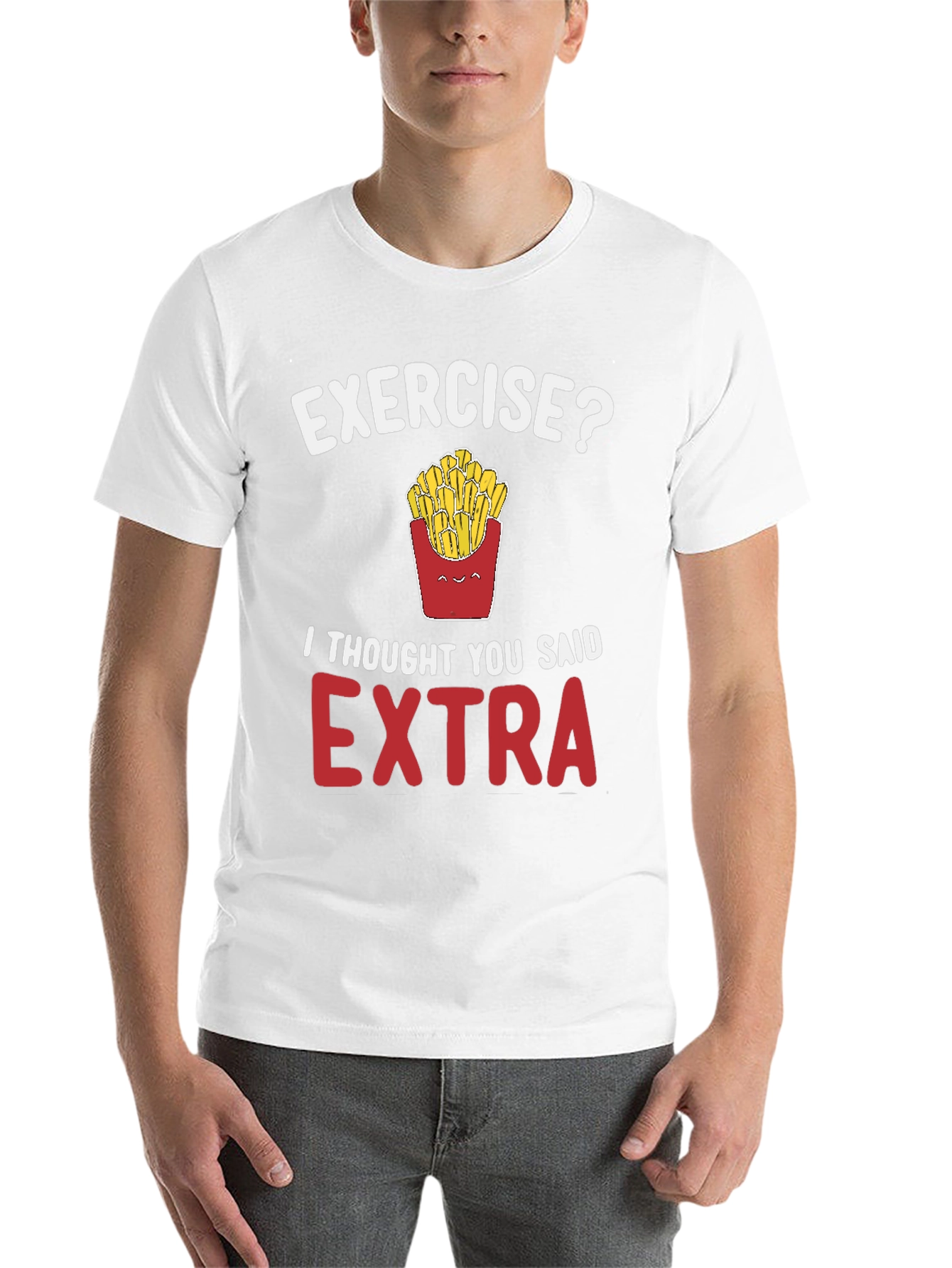 Black Funny 'Exercise? Extra' Graphic Tee view 14