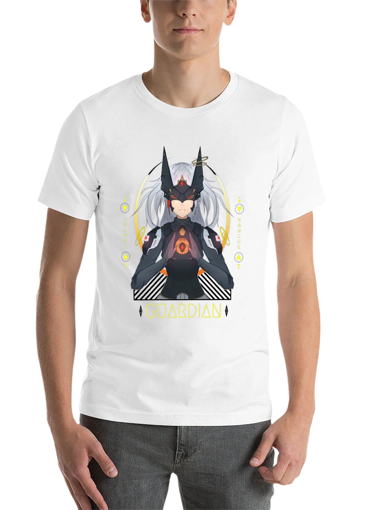 Black Guardian Anime Graphic Black T-Shirt view 14