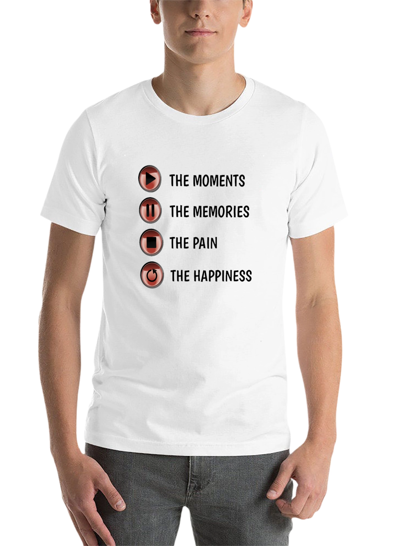 Black Moments Memories Pain Happiness Graphic Tee view 14