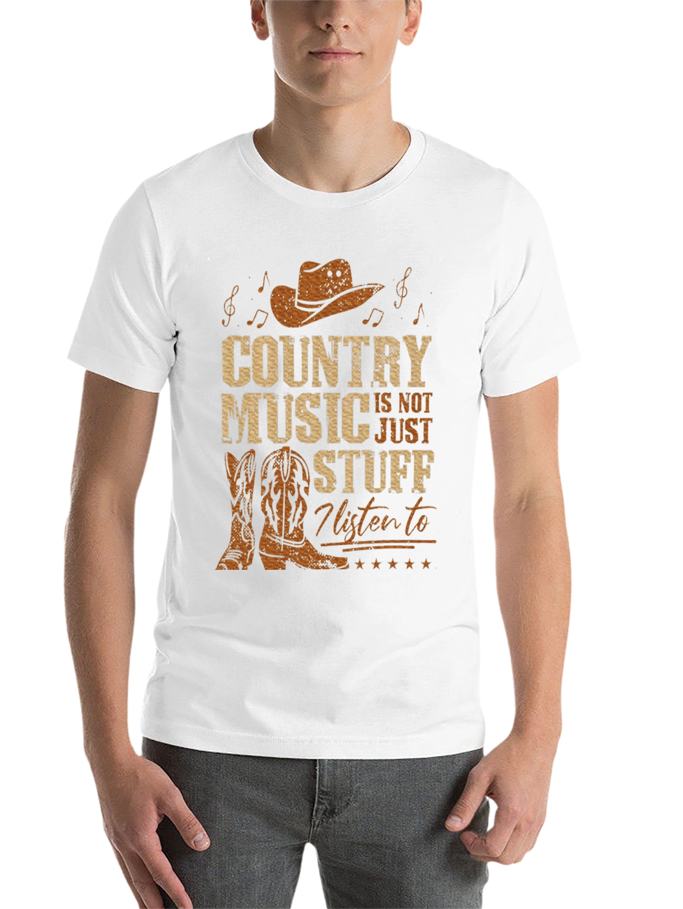Black Country Music T-Shirt - Cowboy Hat Boots Graphic Tee view 14