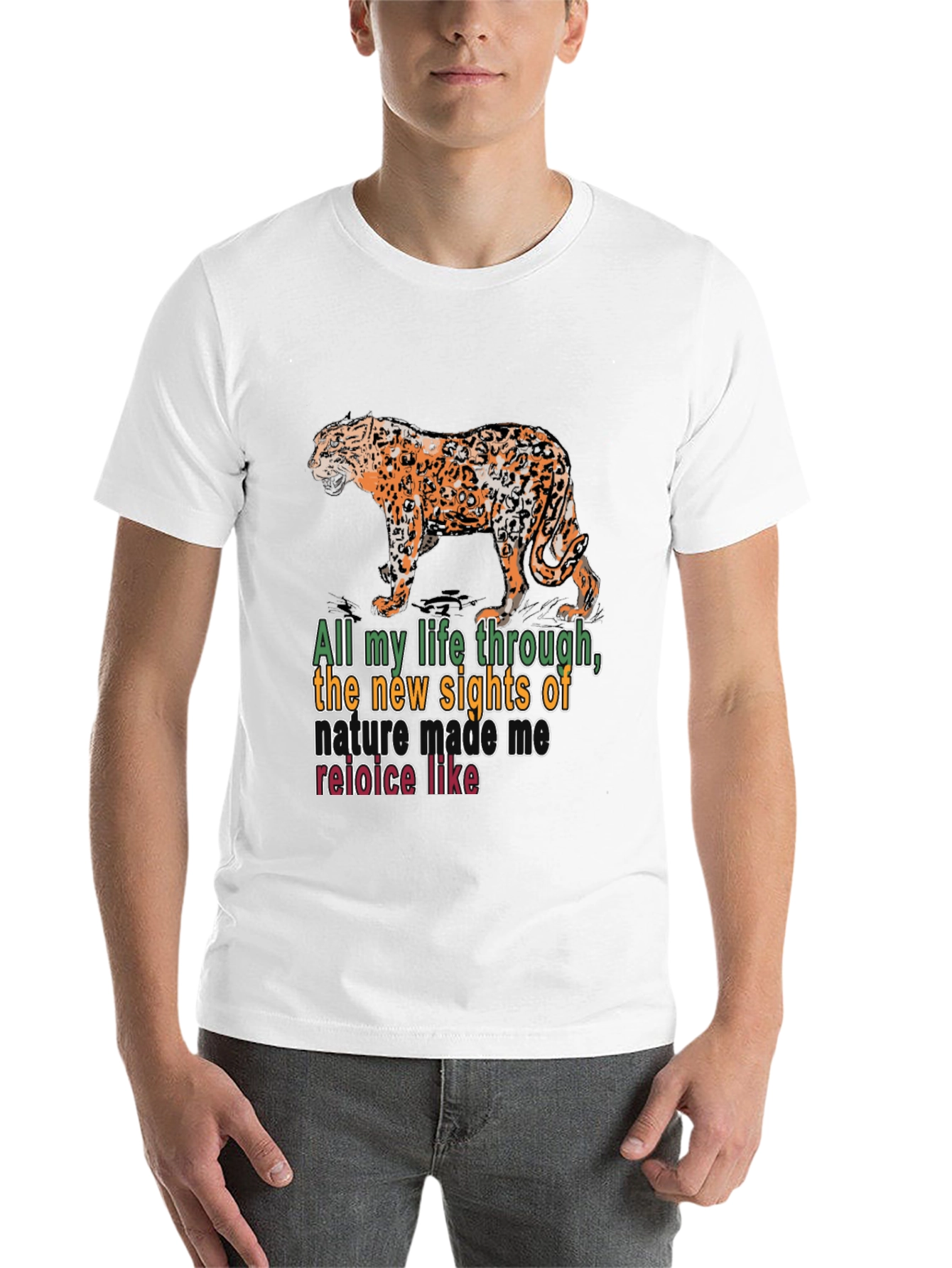 Black Nature Quote T-Shirt: Leopard Design view 14