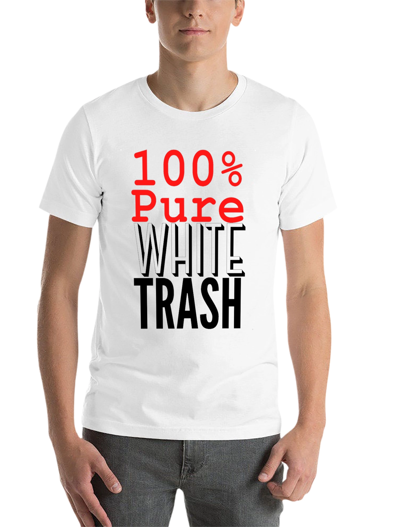 Black 100% Pure White Trash Graphic Tee view 14