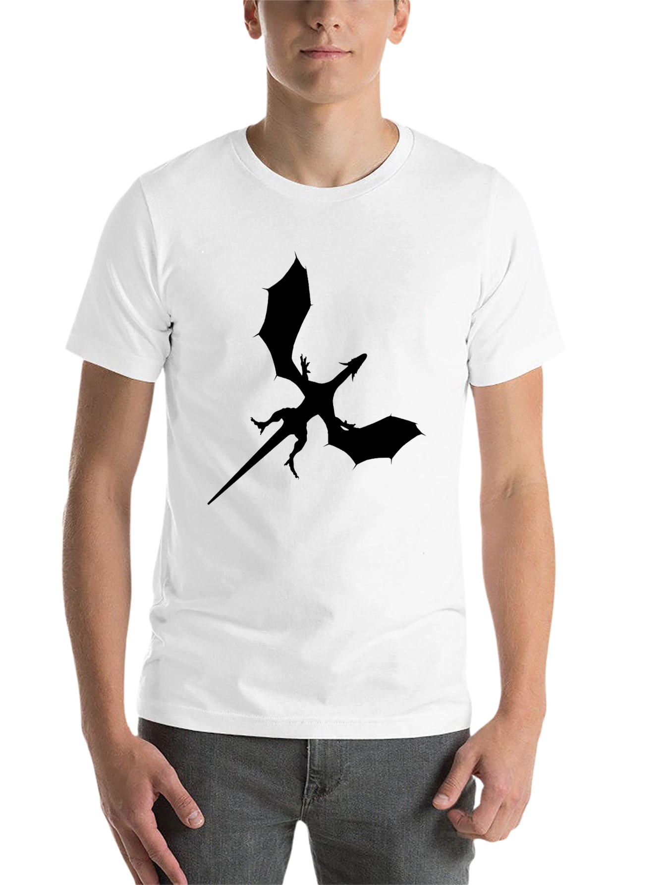 Black Black Dragon Silhouette Graphic Tee - Men's T-Shirt view 14