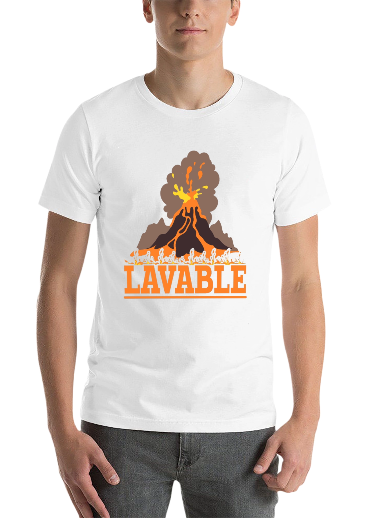 Black Lavable Volcano T-Shirt - Cool Graphic Tee view 14