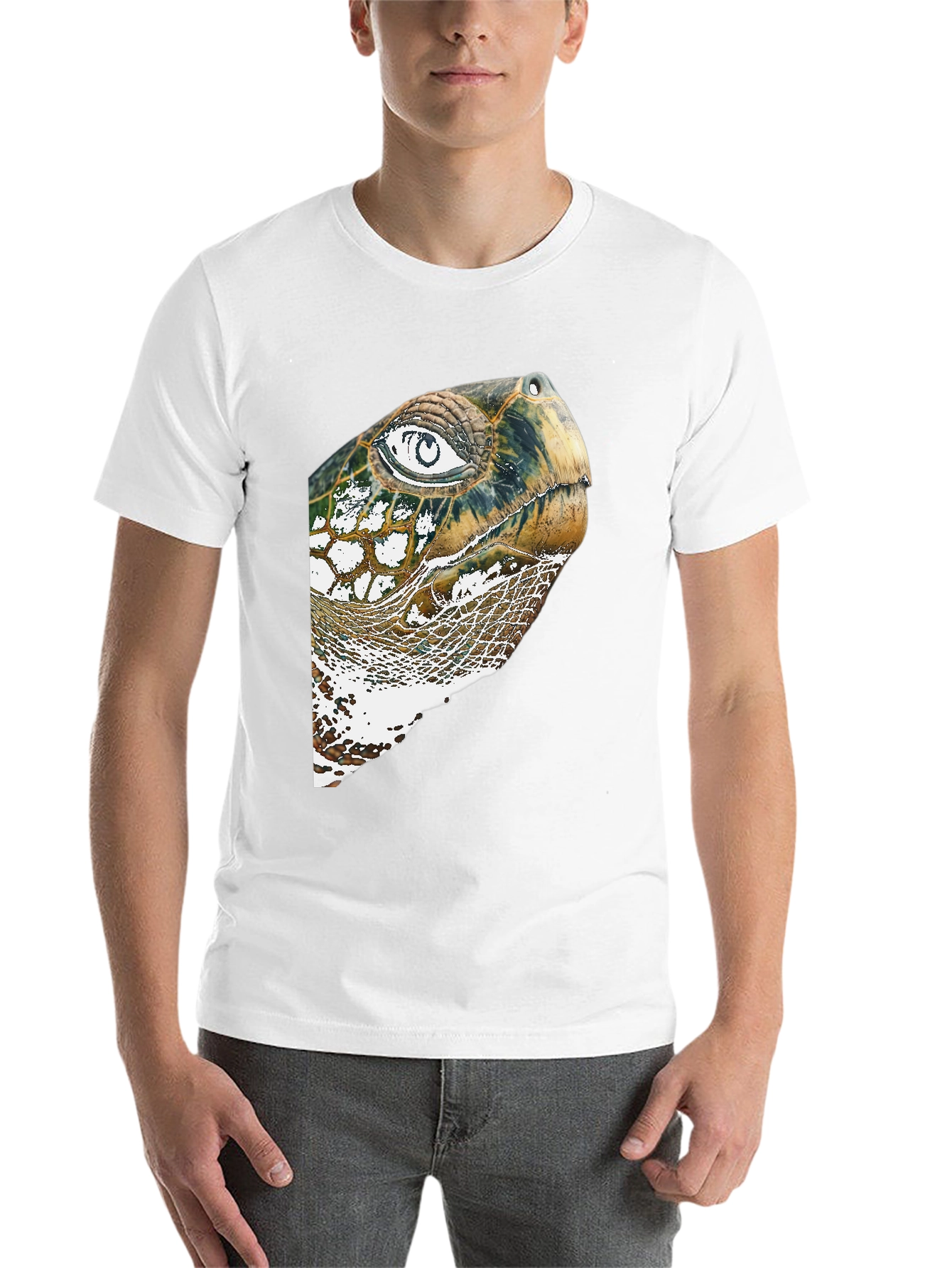 Black Turtle Head Graphic Print Black T-Shirt view 14
