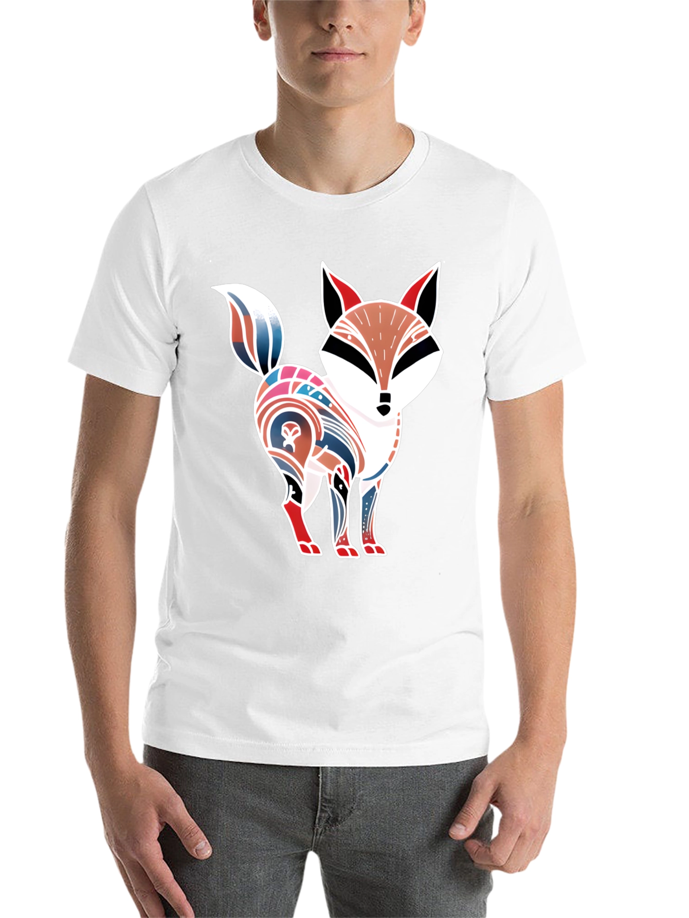 Black Stylized Fox Graphic Tee - Unique Design view 14
