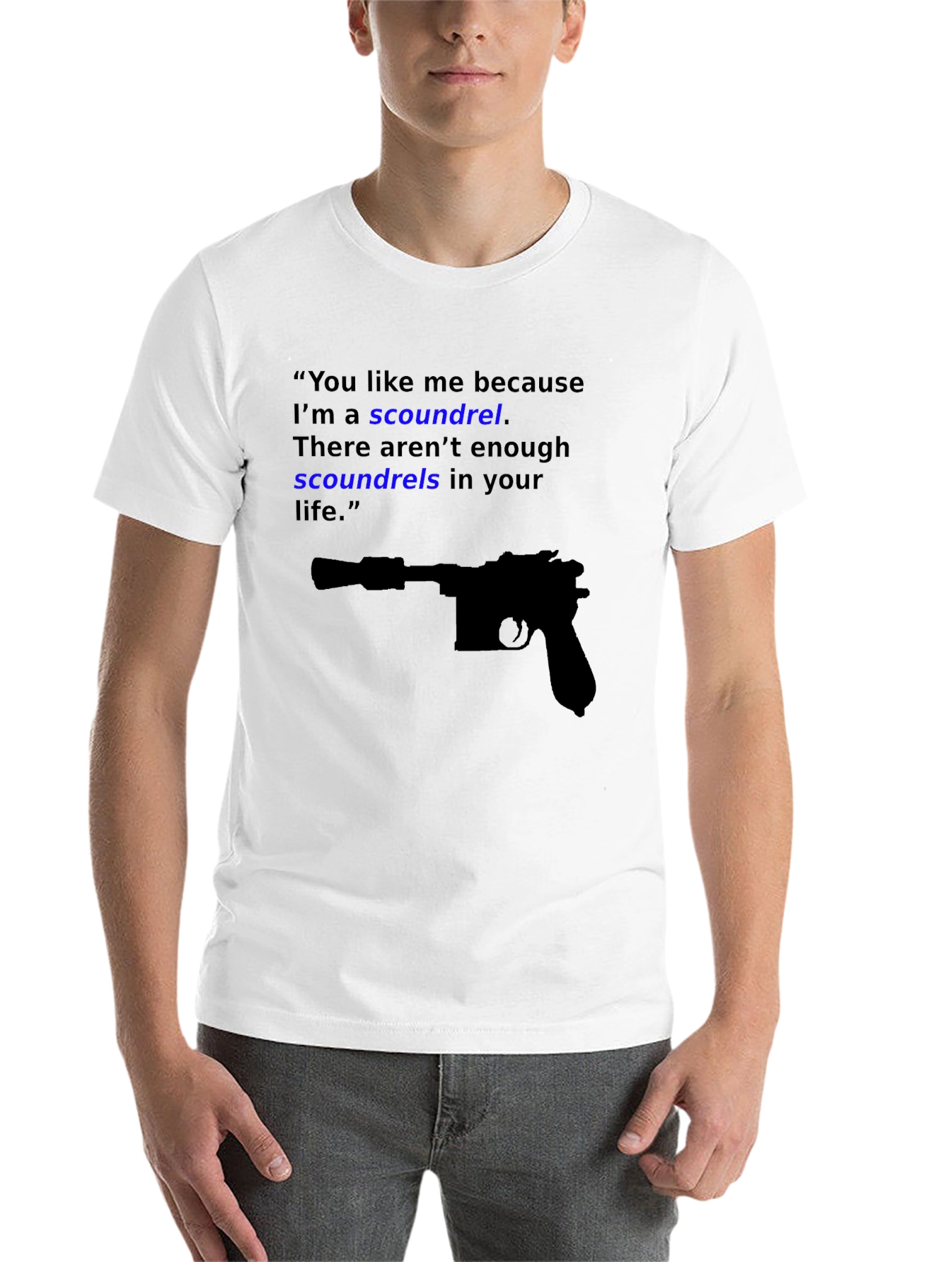 Black Scoundrel Tee - Movie Quote Graphic Novelty T-Shirt view 14