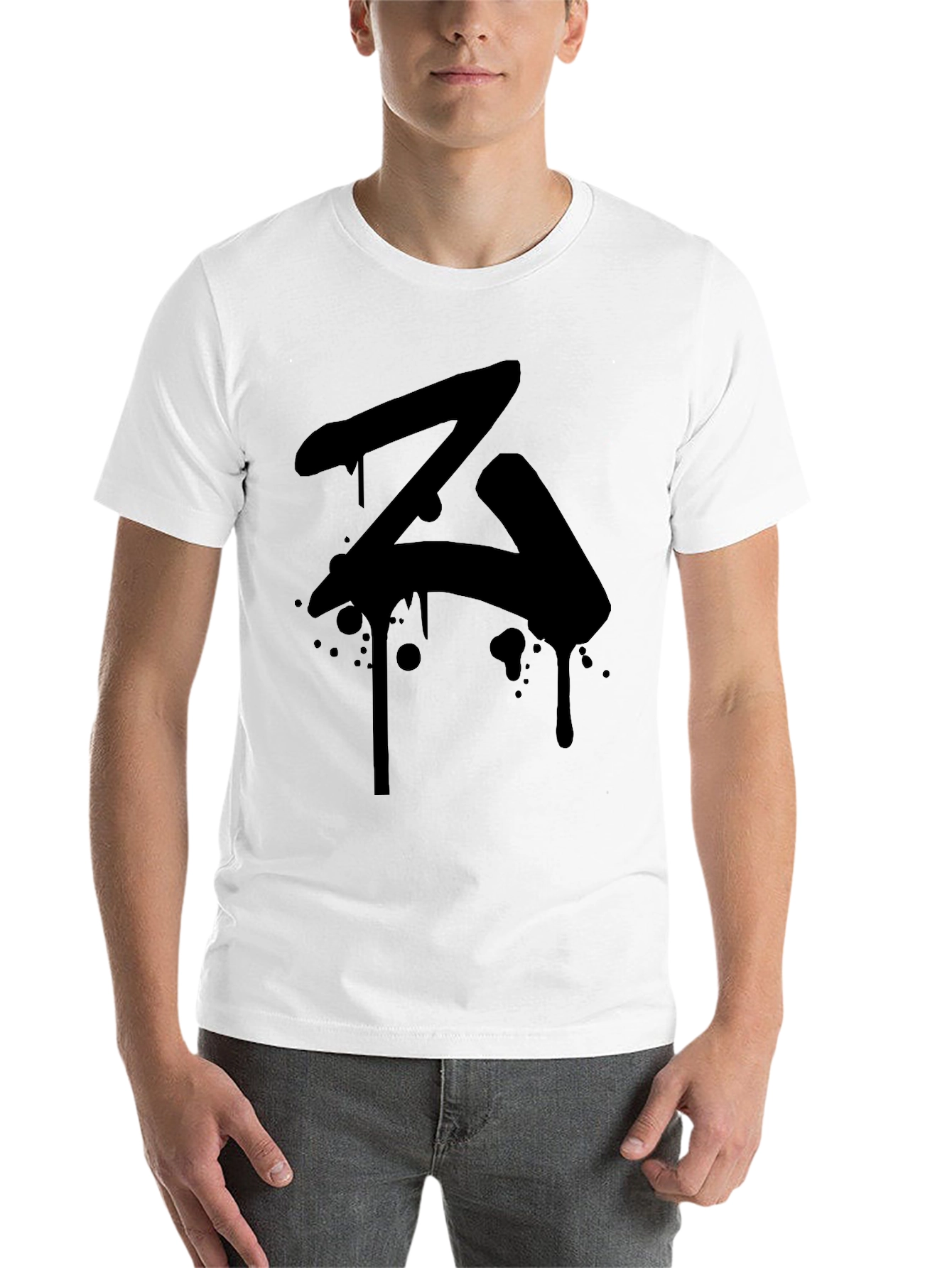 Black Urban Drip Tee - Abstract Z Graphic view 14