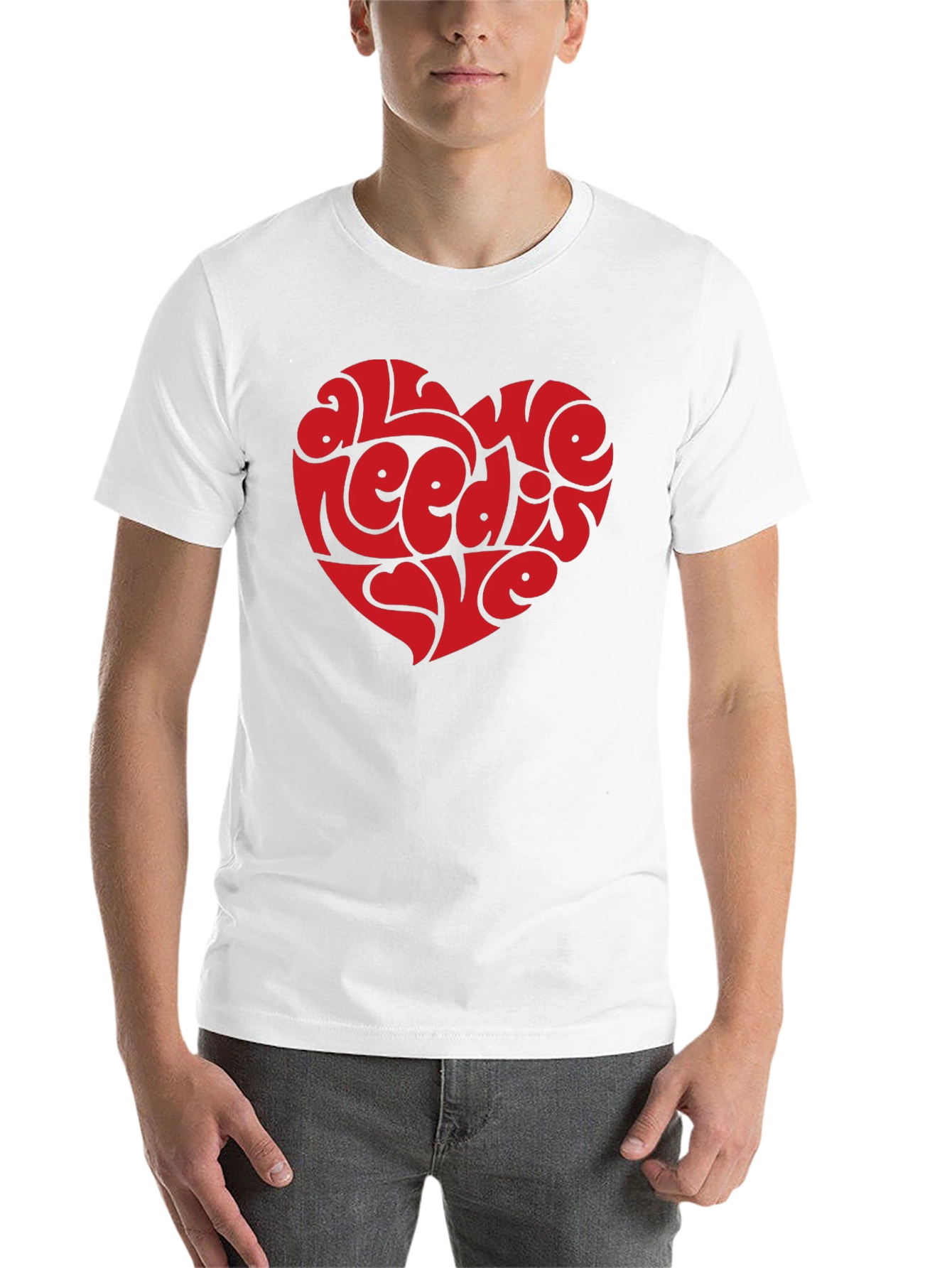Black All You Need Is Love Heart Graphic Tee - Black view 14