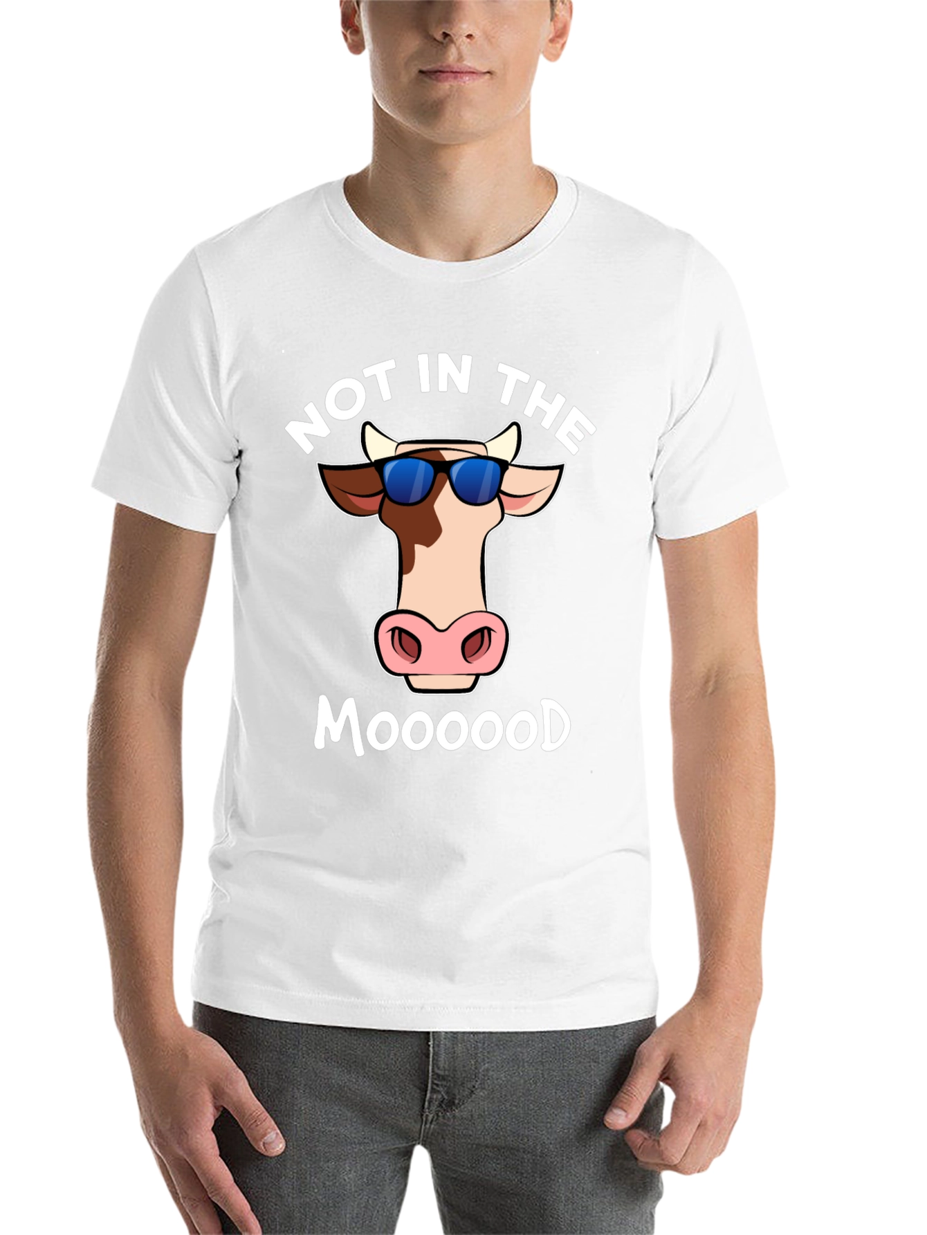 Black Not In The Moood T-Shirt - Funny Cow Tee view 14