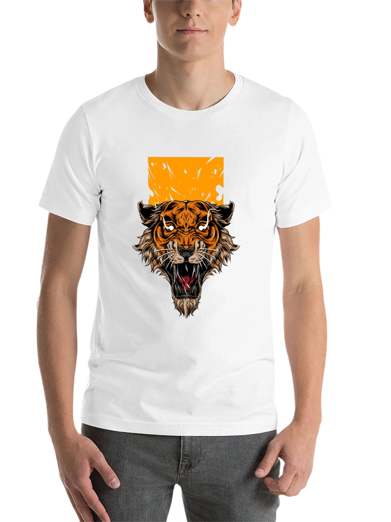 Black Tiger Graphic Print Black T-Shirt view 14