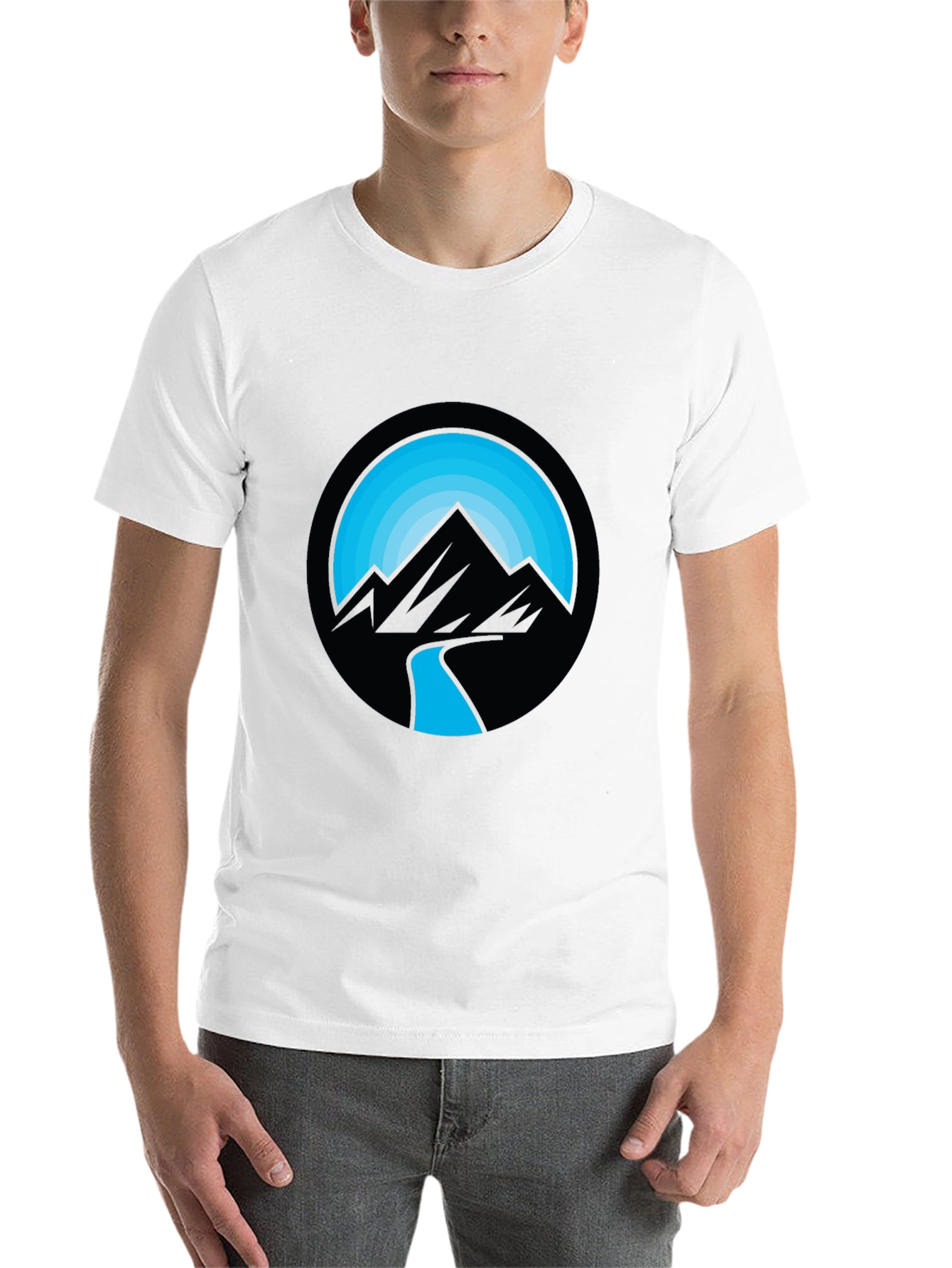 Black Mountain River Graphic Black T-Shirt view 14