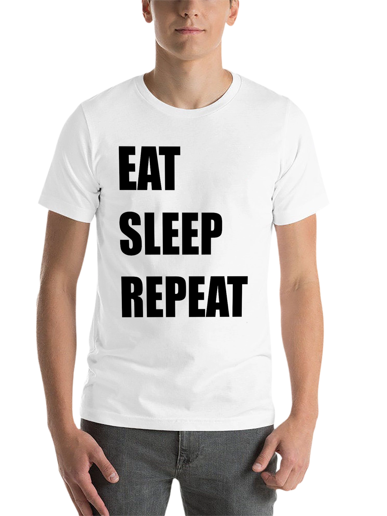 Black Eat Sleep Repeat Black T-Shirt view 14