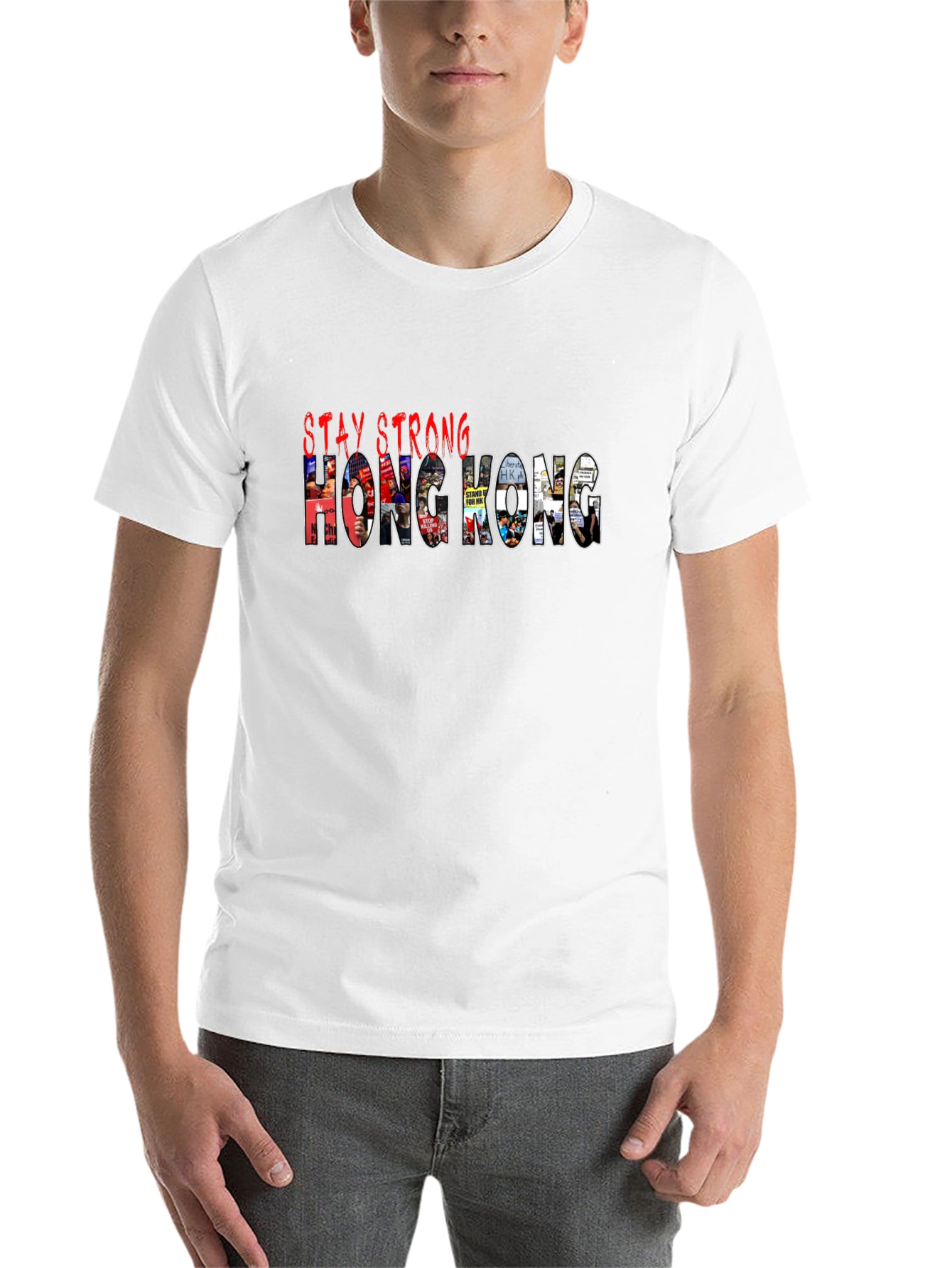 Black Stay Strong Hong Kong Graphic T-Shirt view 14