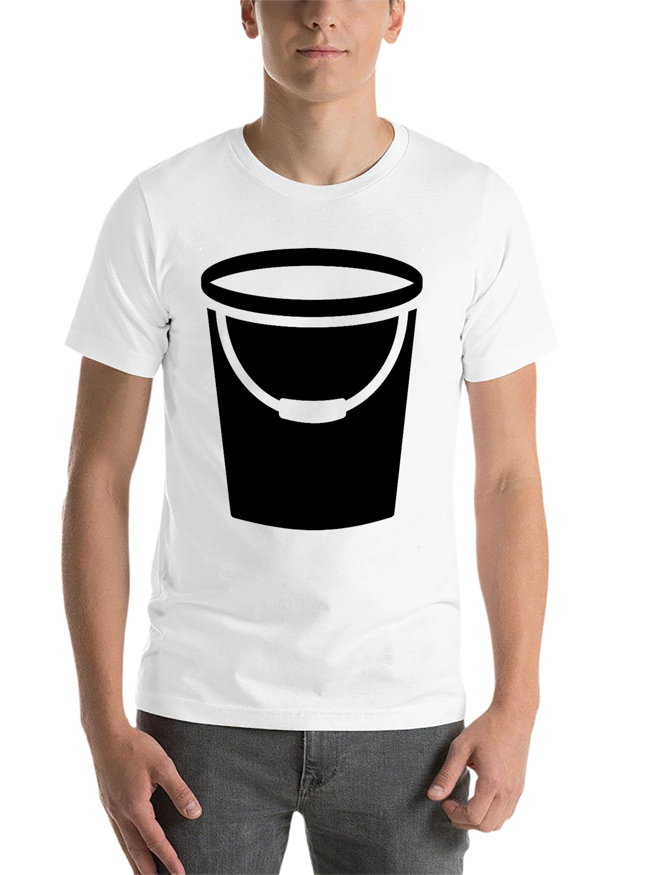 Black Bucket Graphic Tee - Black Cotton Blend T-Shirt view 14